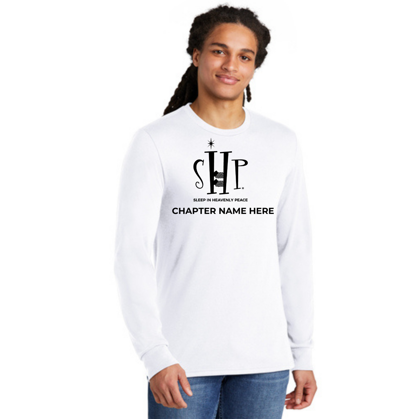 Long Sleeve Shirt w/ Chapter Name (WHITE) - Black Logos Only