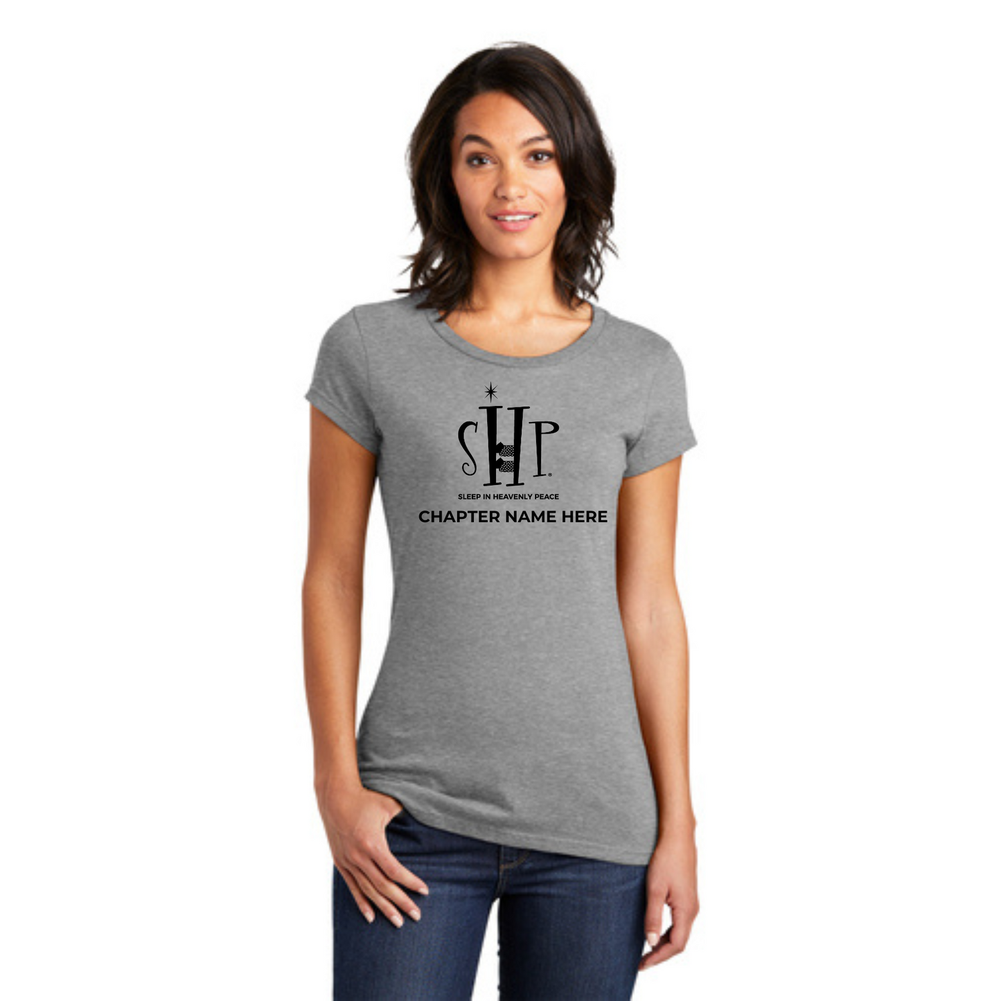 STAFF (WOMEN'S) T-Shirt w/ Chapter Name (LIGHT HEATHERED GREY) - Black or White Logos