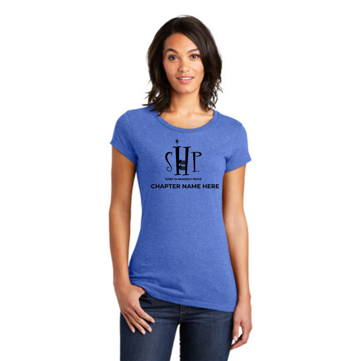 STAFF (WOMEN'S) T-Shirt w/ Chapter Name (HEATHERED ROYAL) - Black or White Logos