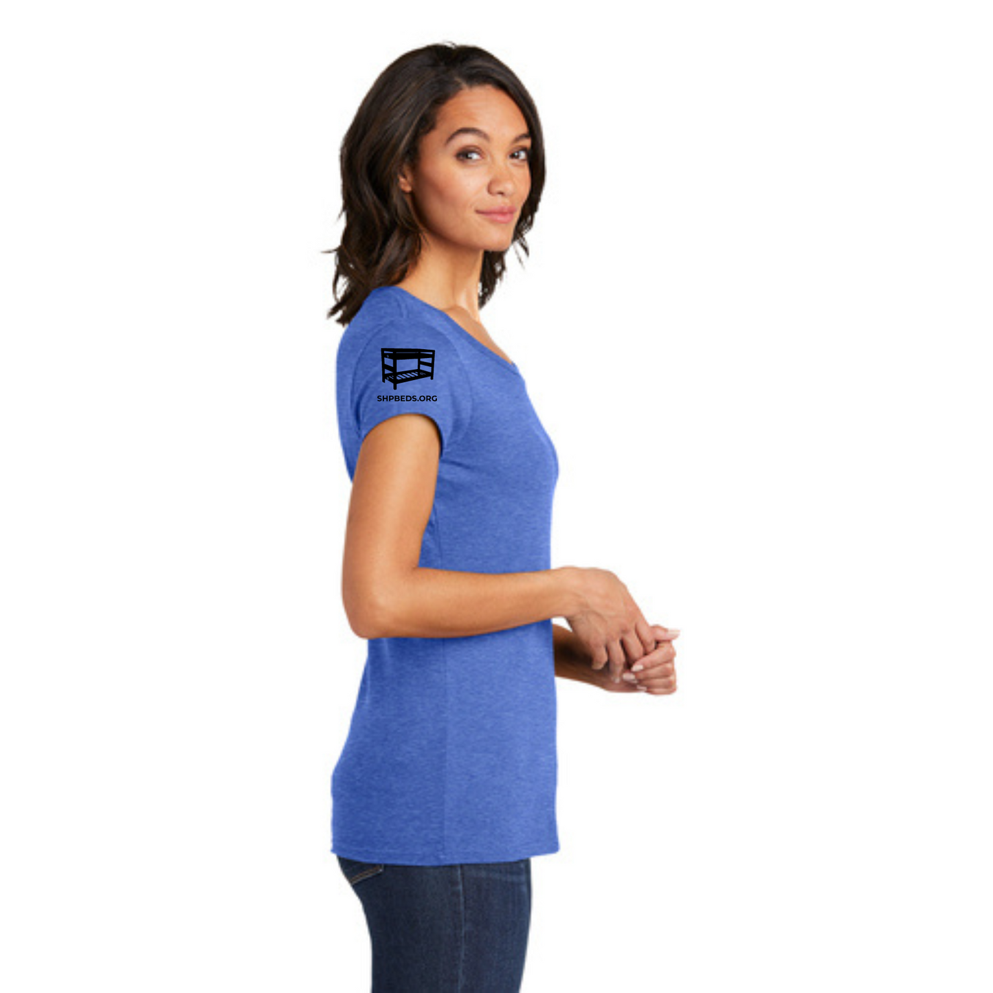 STAFF (WOMEN'S) T-Shirt w/ Chapter Name (HEATHERED ROYAL) - Black or White Logos