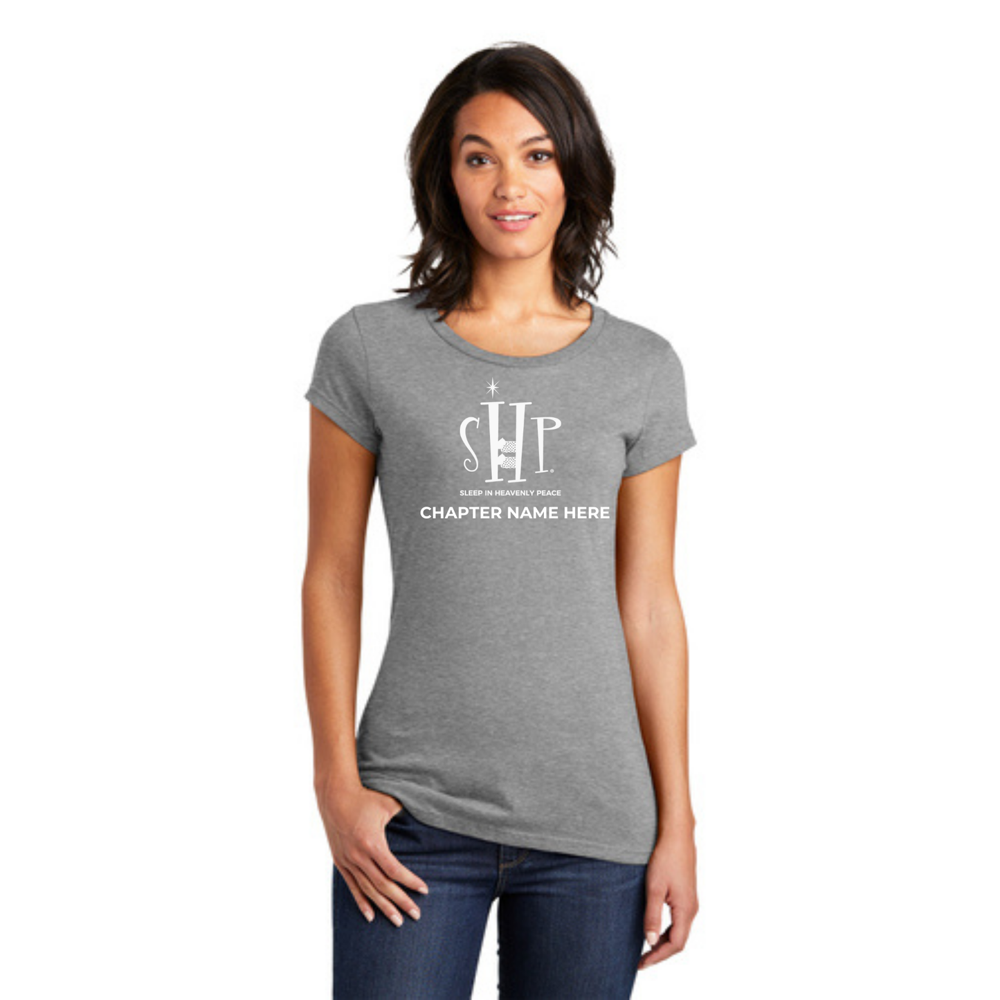 STAFF (WOMEN'S) T-Shirt w/ Chapter Name (LIGHT HEATHERED GREY) - Black or White Logos
