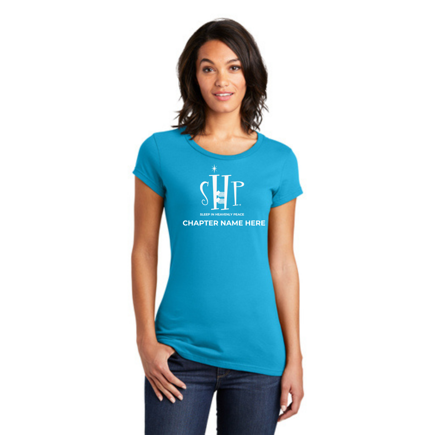 STAFF (WOMEN'S) T-Shirt w/ Chapter Name (TURQUOISE FROST) - Black or White Logos