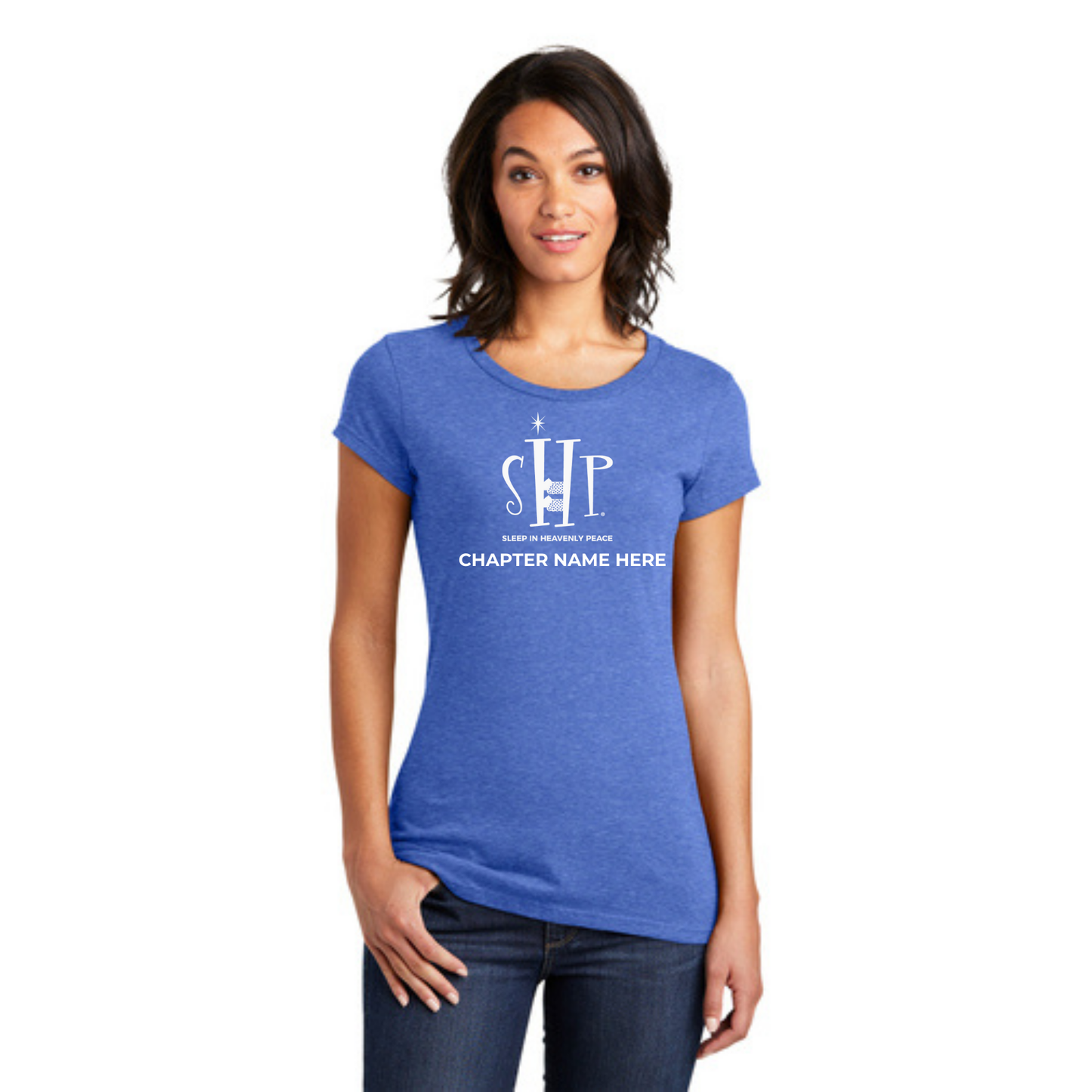 STAFF (WOMEN'S) T-Shirt w/ Chapter Name (HEATHERED ROYAL) - Black or White Logos