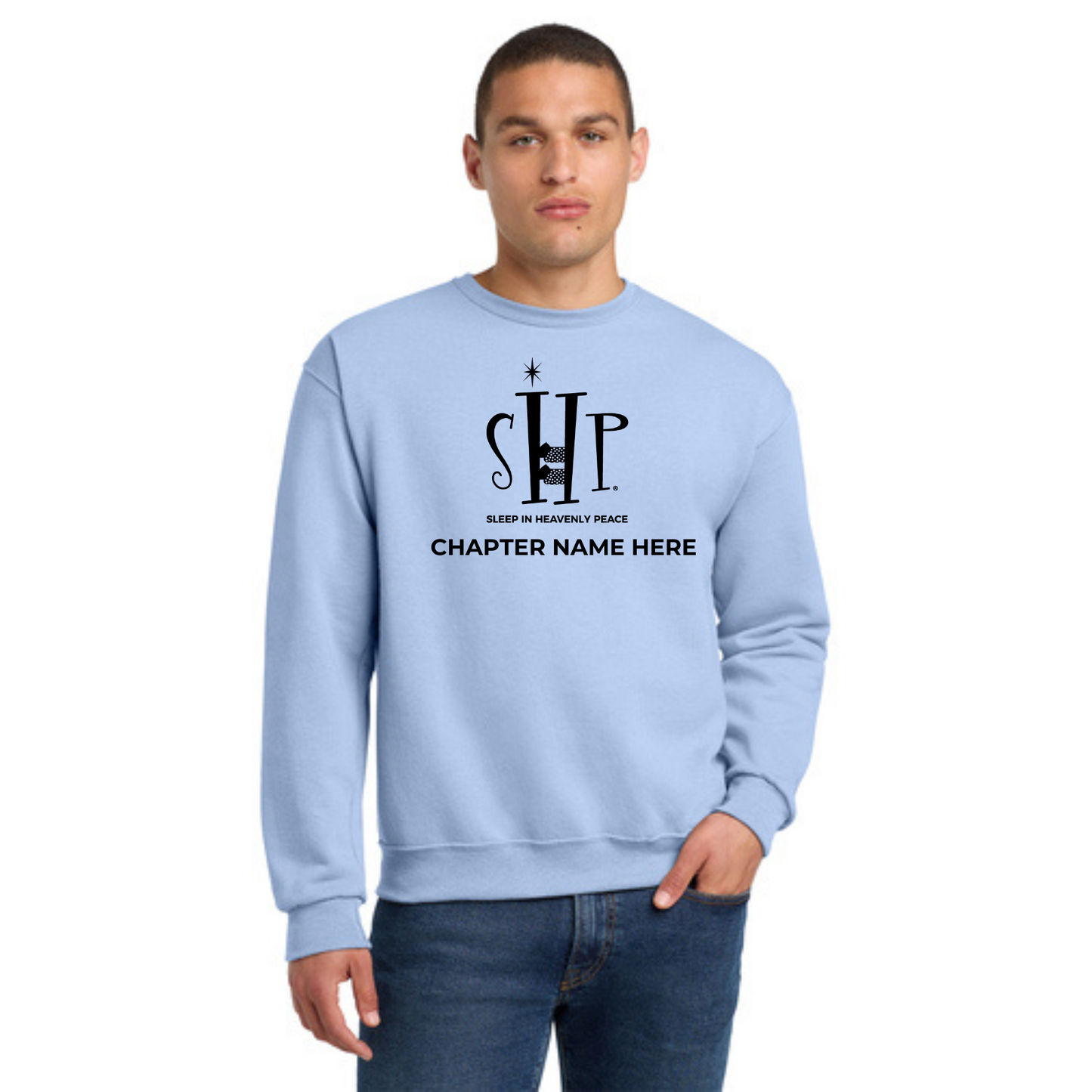 Crewneck Sweatshirt w/ Chapter Name (LIGHT BLUE) - Black or White Logos