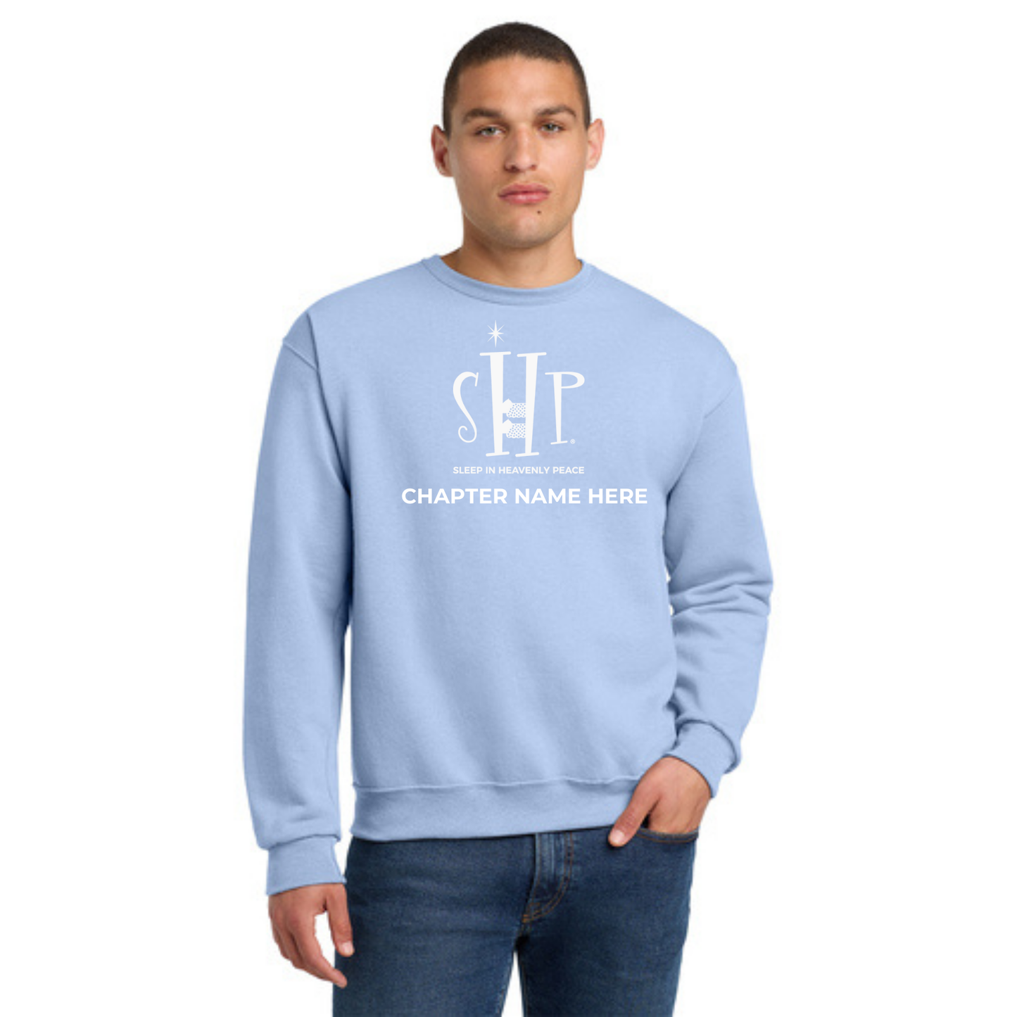 Crewneck Sweatshirt w/ Chapter Name (LIGHT BLUE) - Black or White Logos