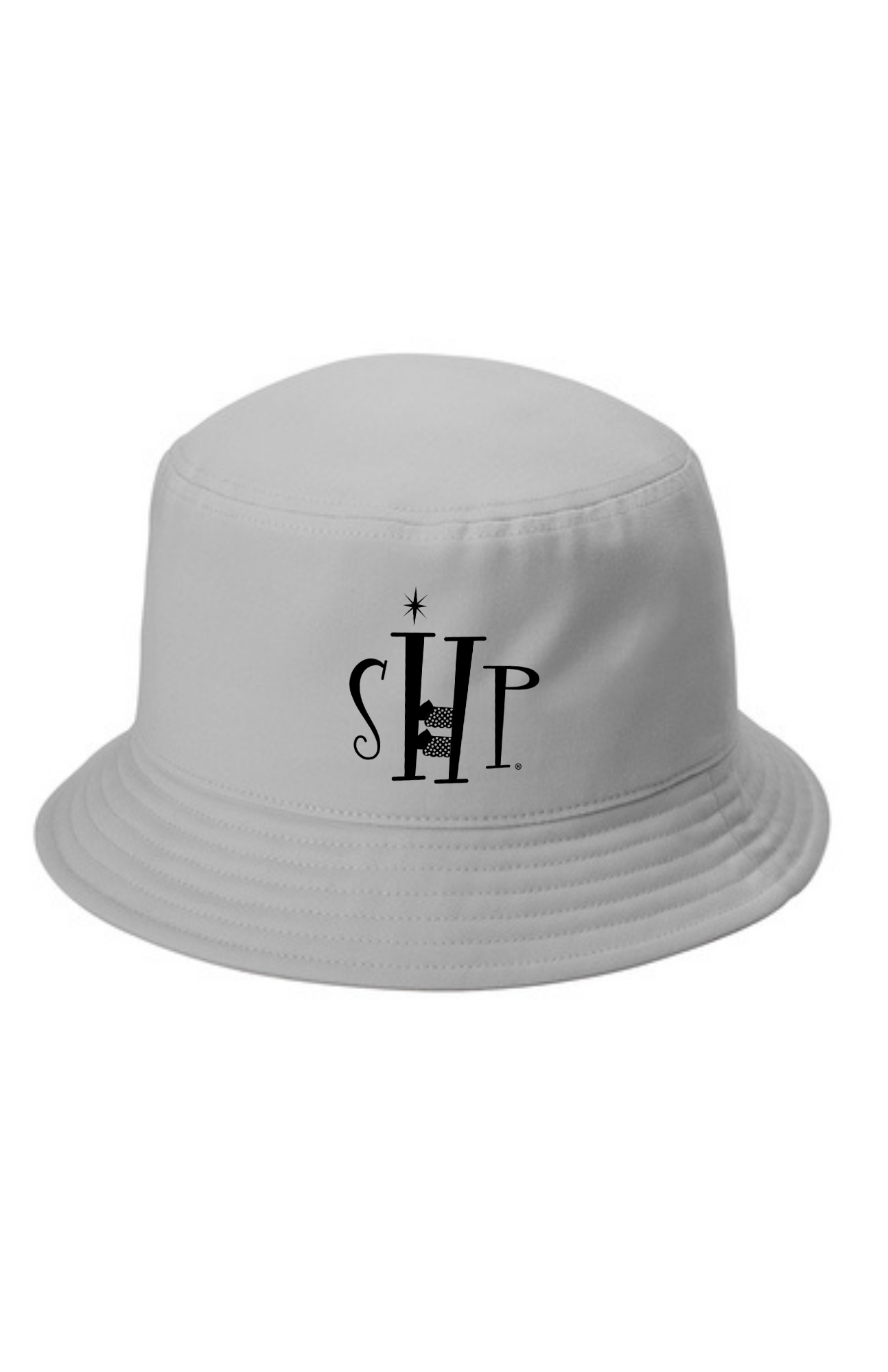 Twill Short Brim Bucket Hat w/ Embroidery (GUSTY GREY) - "SHP" Logo