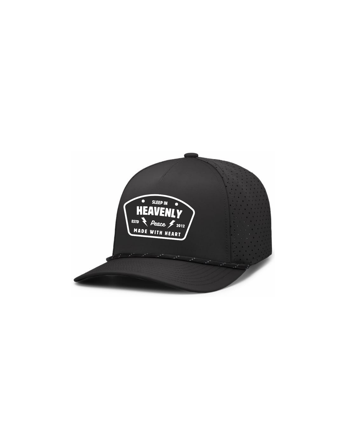 "MADE w/ HEART" Perforated Graphic Hat w/ Embroidery