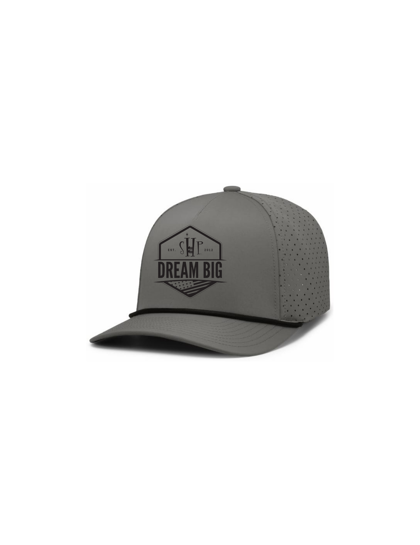"DREAM BIG" Perforated Graphic Hat w/ Embroidery