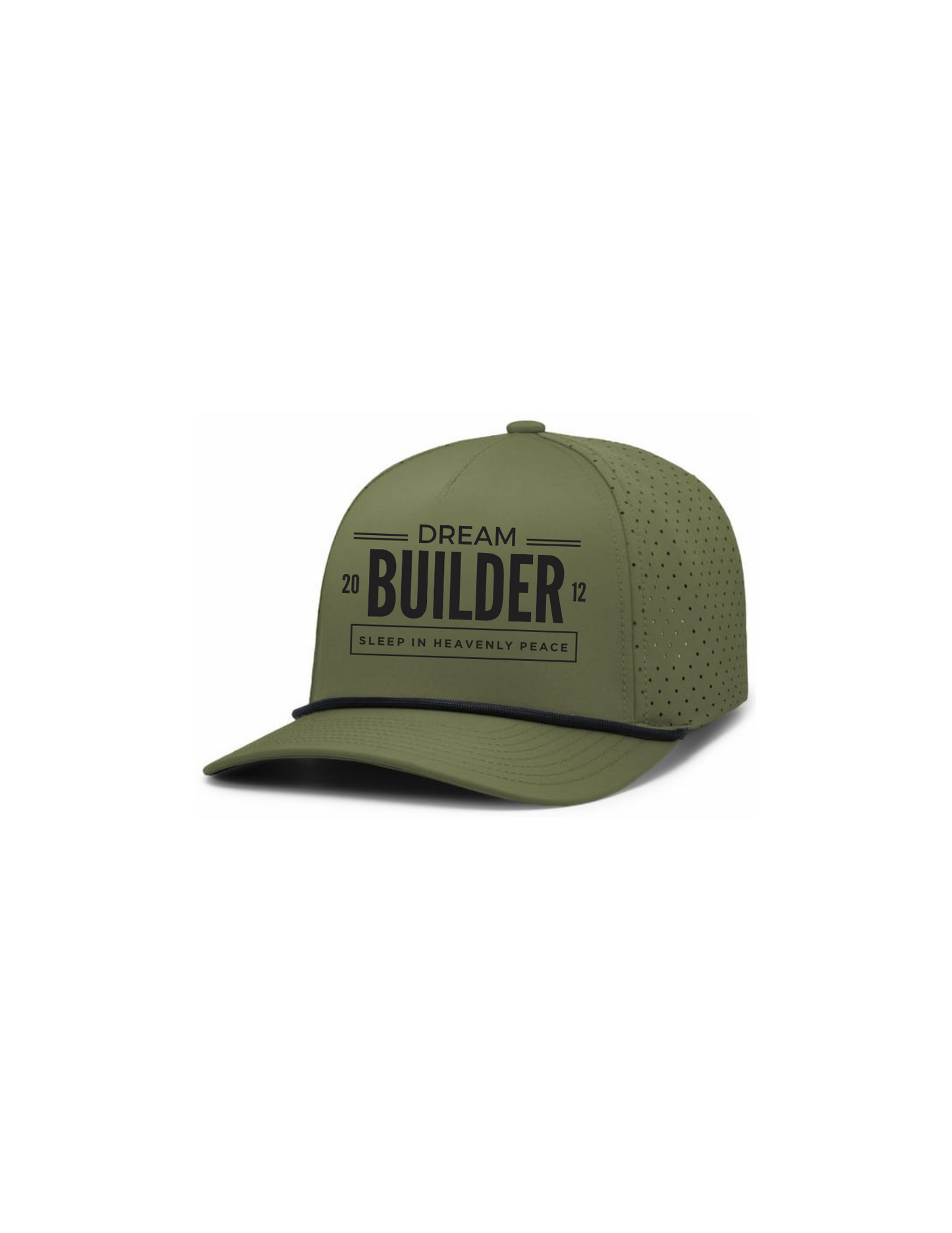 "DREAM BUILDER" Perforated Graphic Hat w/ Embroidery