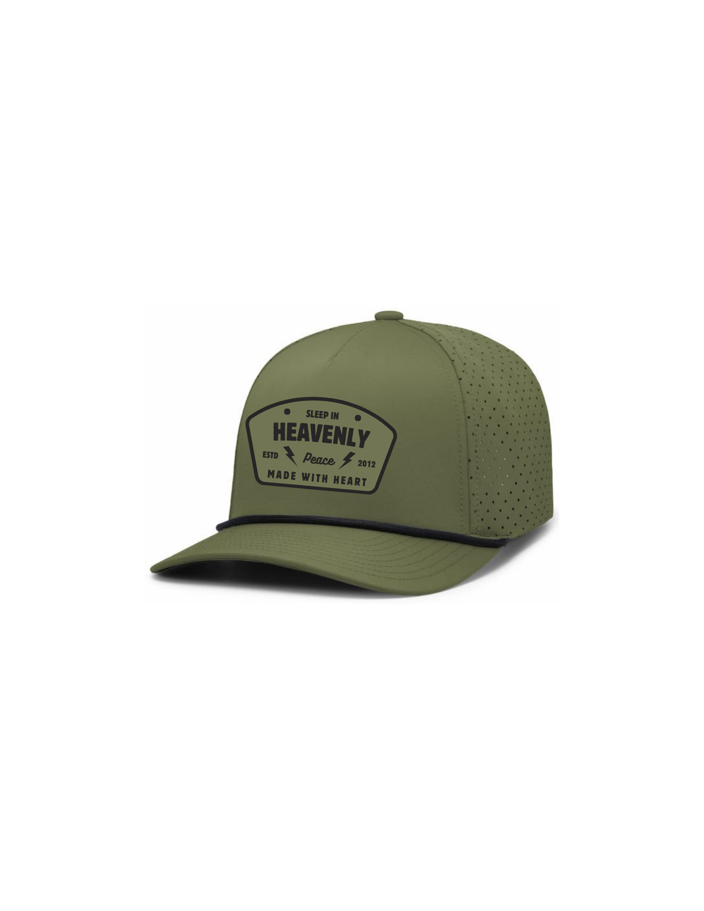 "MADE w/ HEART" Perforated Graphic Hat w/ Embroidery