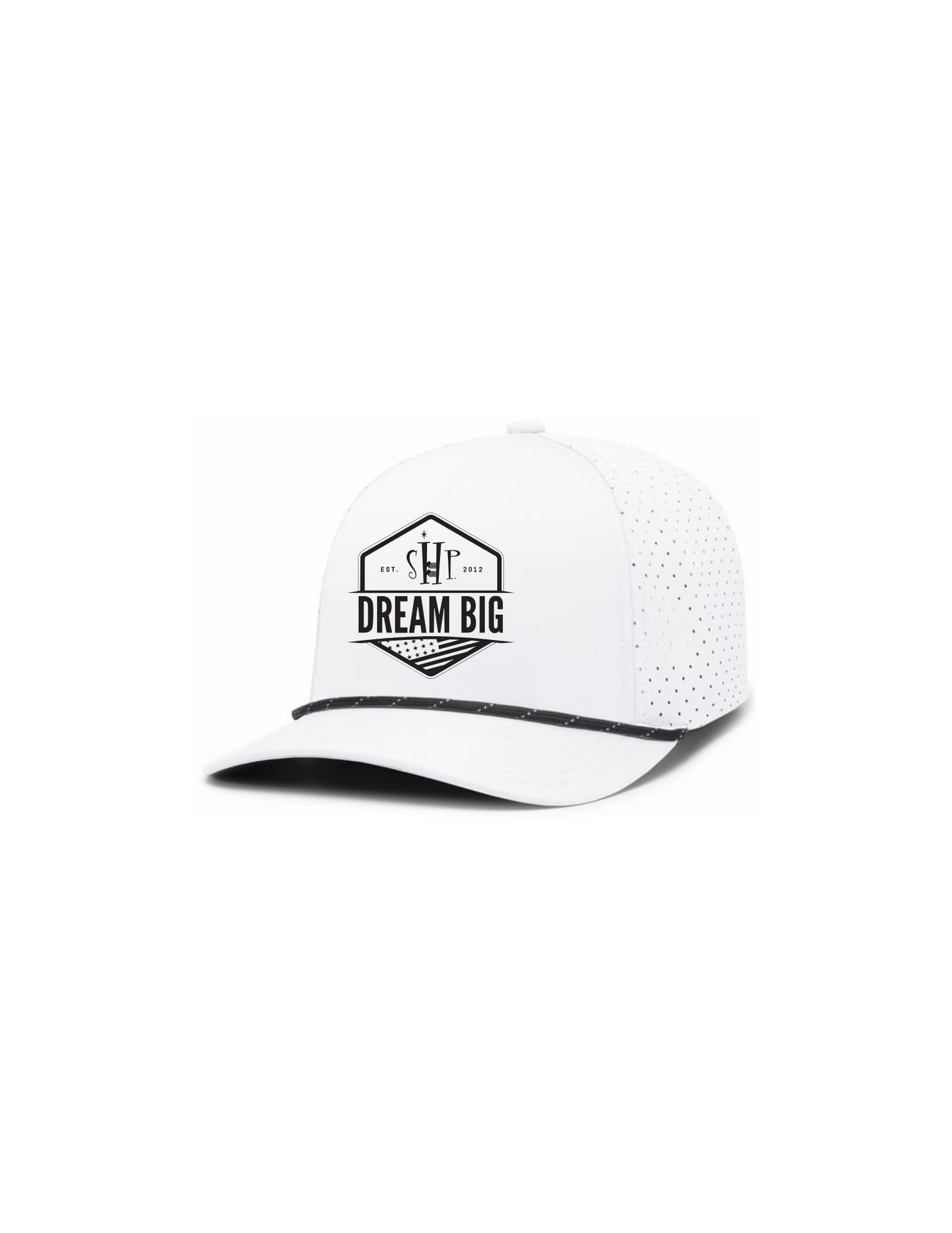 "DREAM BIG" Perforated Graphic Hat w/ Embroidery