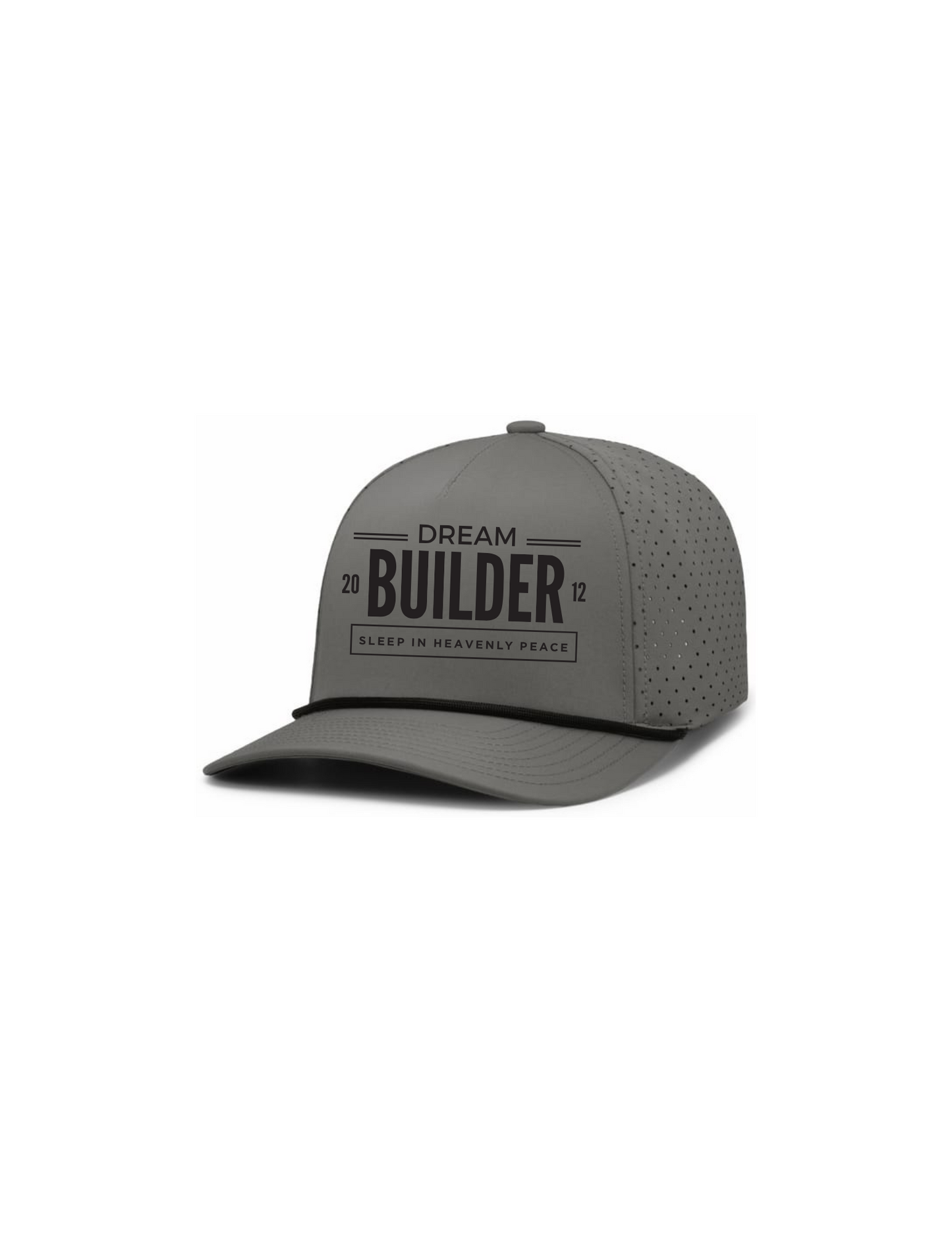 "DREAM BUILDER" Perforated Graphic Hat w/ Embroidery