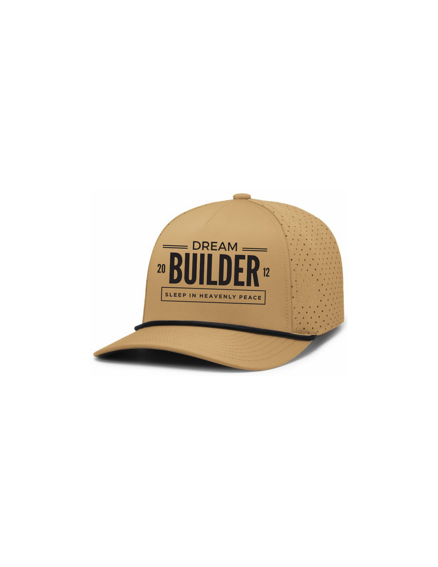 "DREAM BUILDER" Perforated Graphic Hat w/ Embroidery