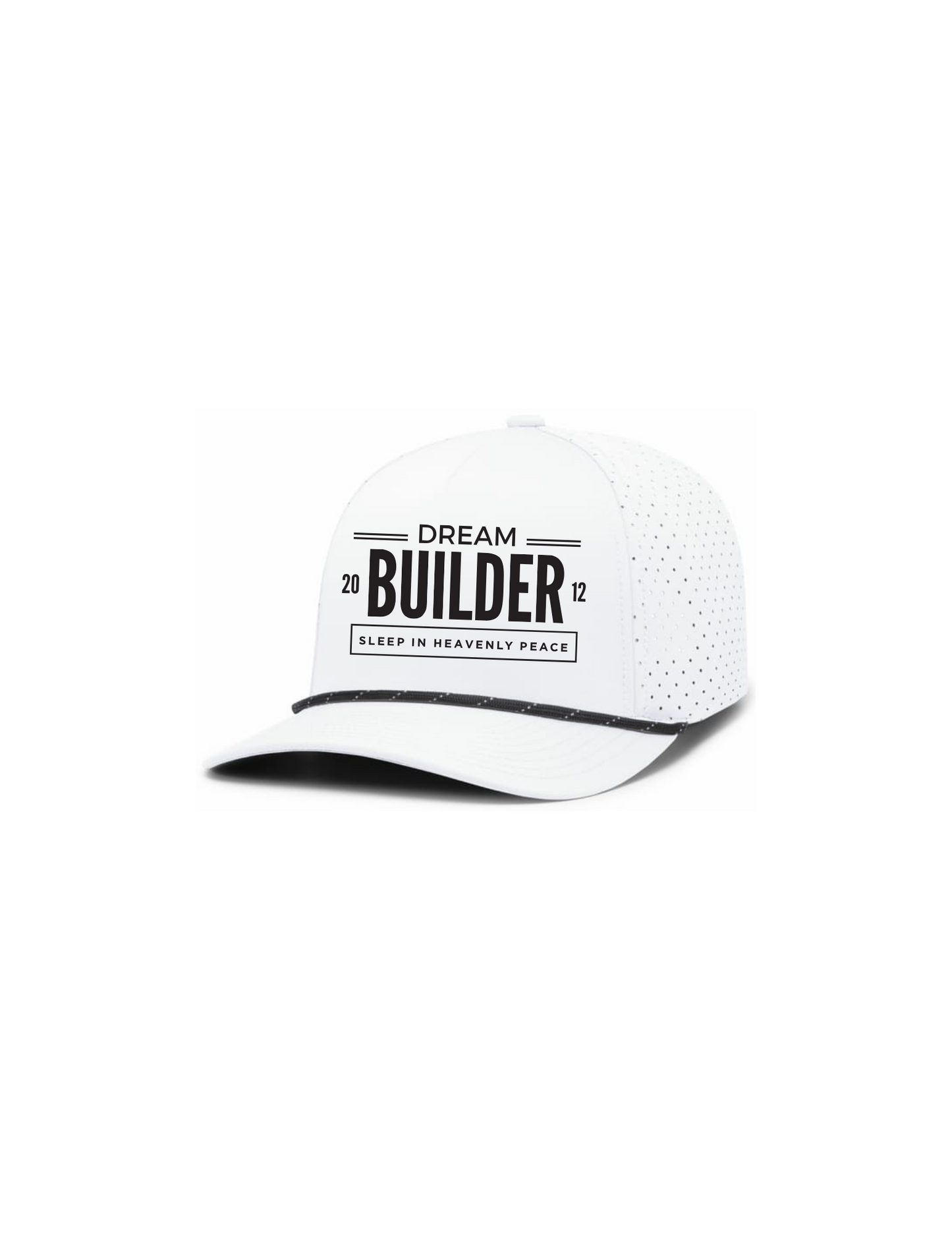 "DREAM BUILDER" Perforated Graphic Hat w/ Embroidery