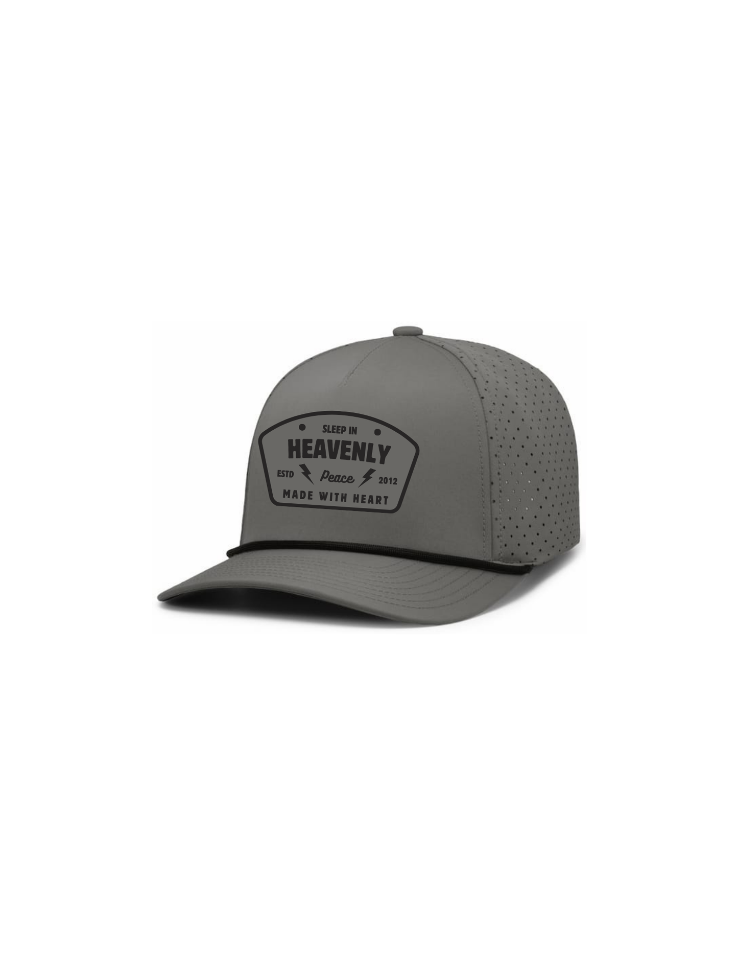 "MADE w/ HEART" Perforated Graphic Hat w/ Embroidery