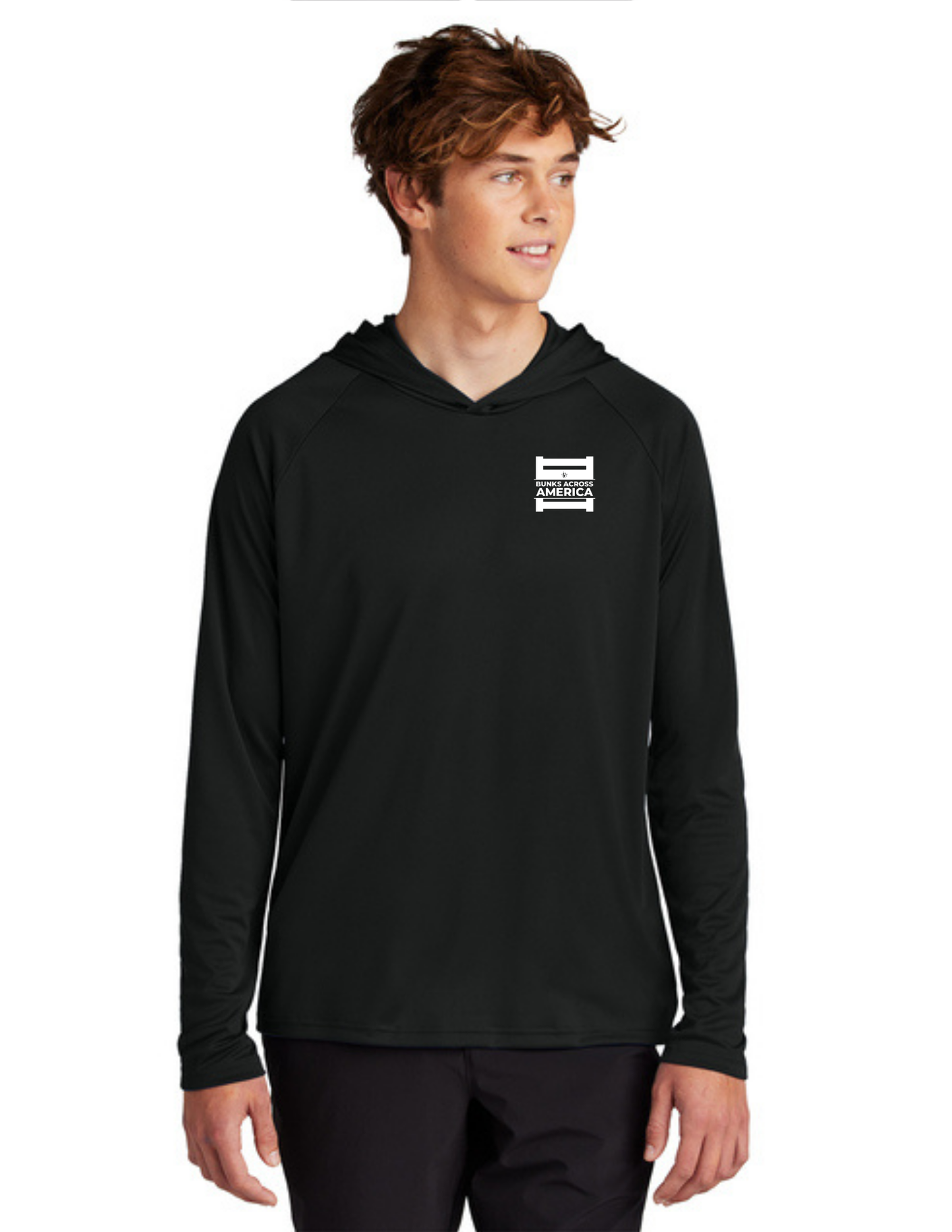 BAA 2025 - ADULT'S Hooded Performance Pullover - "Official BAA Logo" (JET BLACK)
