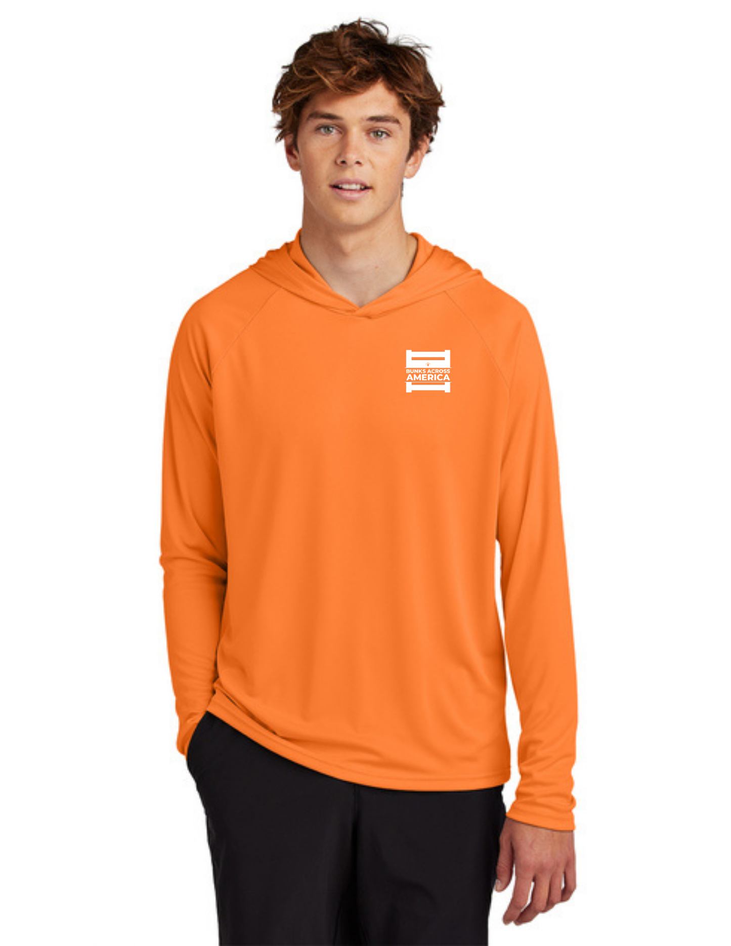 BAA 2025 - ADULT'S Hooded Performance Pullover - "Official BAA Logo" (NEON ORANGE)