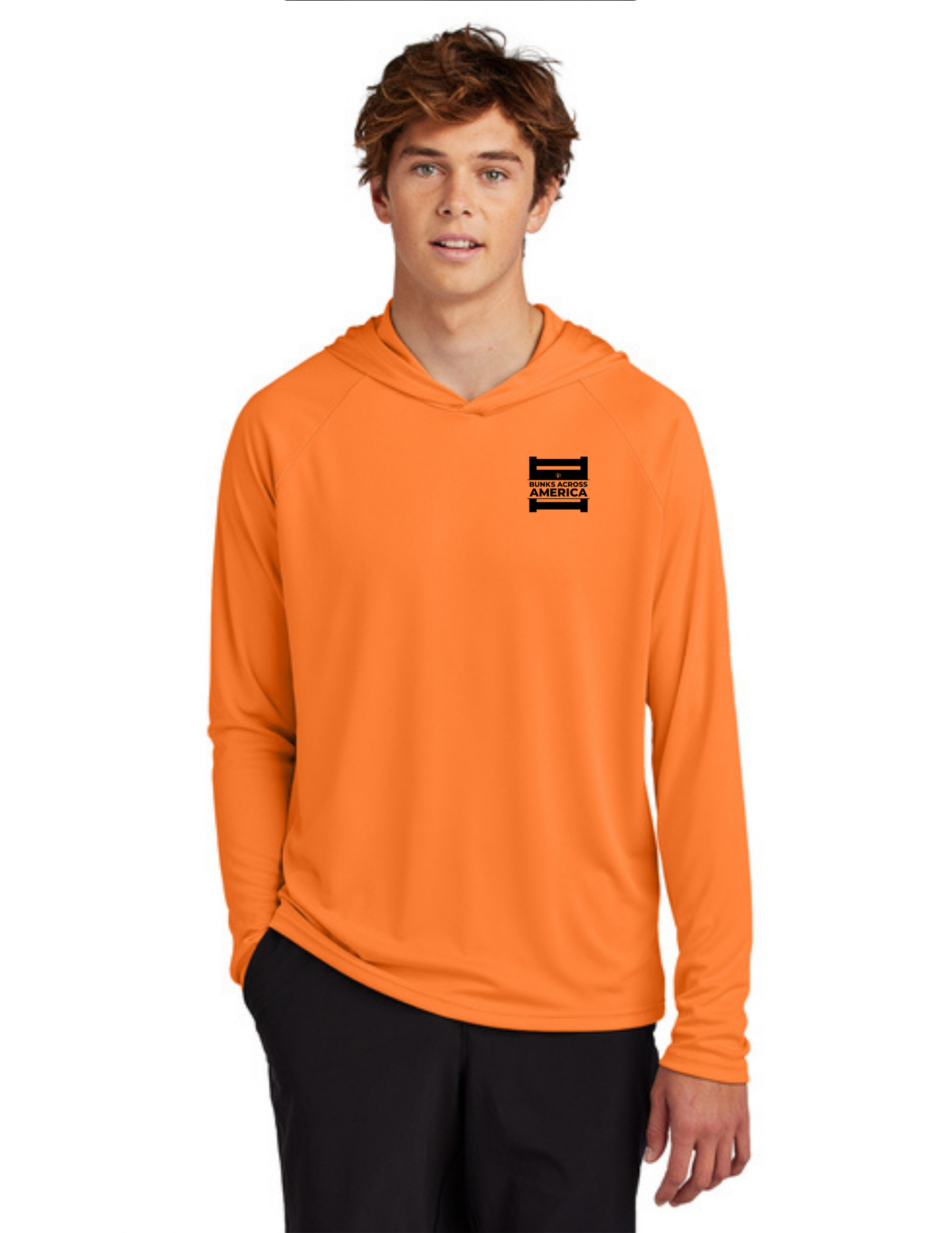 BAA 2025 - ADULT'S Hooded Performance Pullover - "Official BAA Logo" (NEON ORANGE)