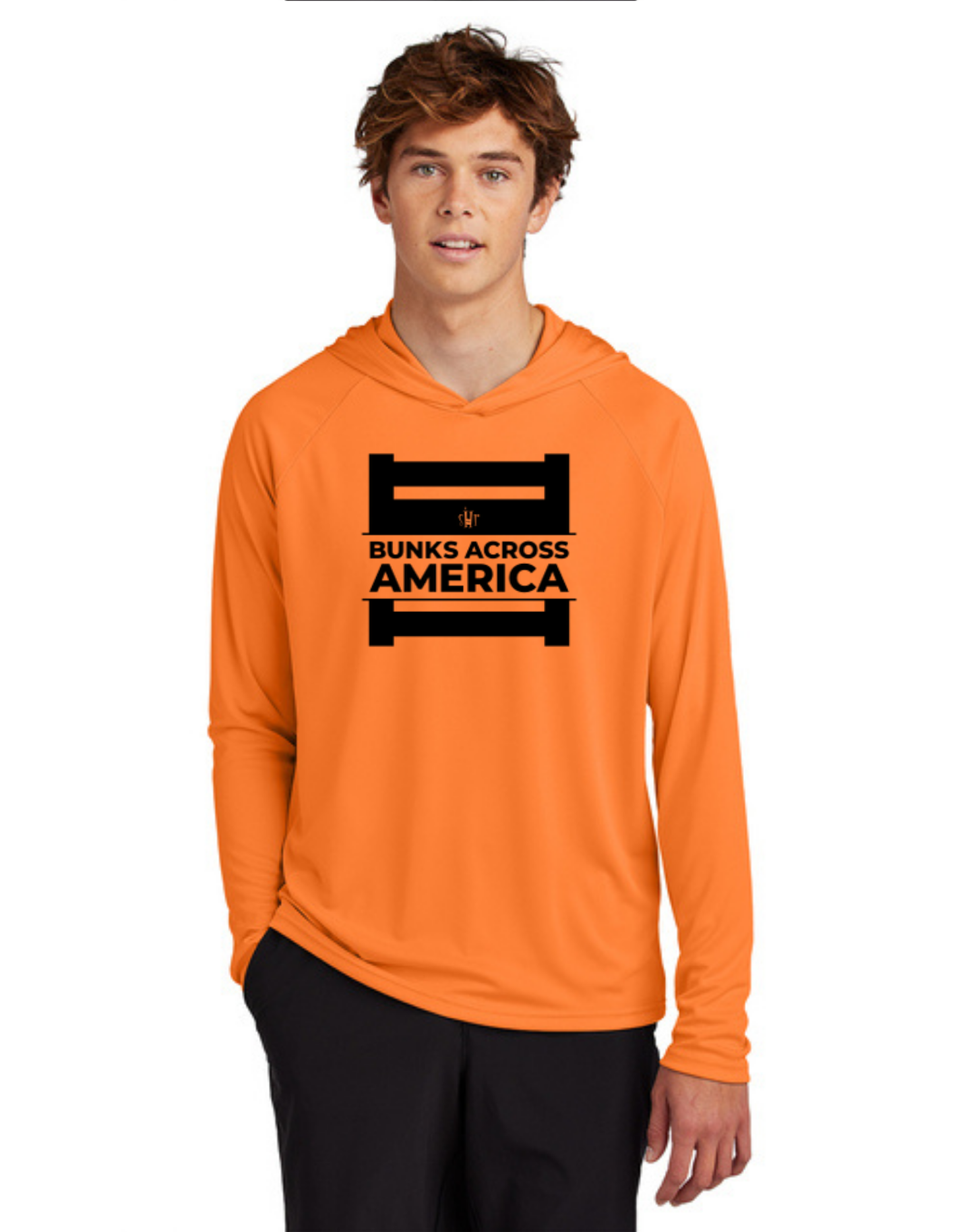 BAA 2025 - ADULT'S Hooded Performance Pullover - "Official BAA Logo" (NEON ORANGE)
