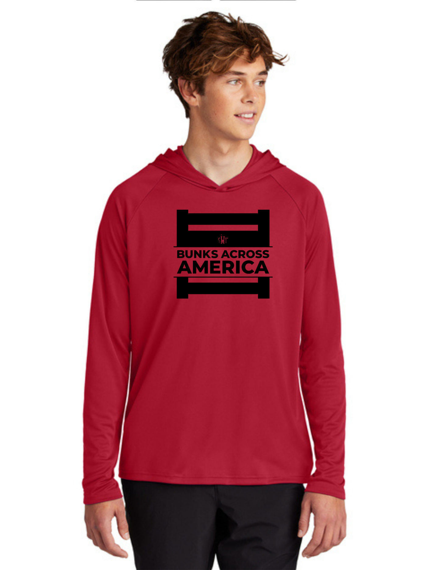 BAA 2025 - ADULT'S Hooded Performance Pullover - "Official BAA Logo" (RED)
