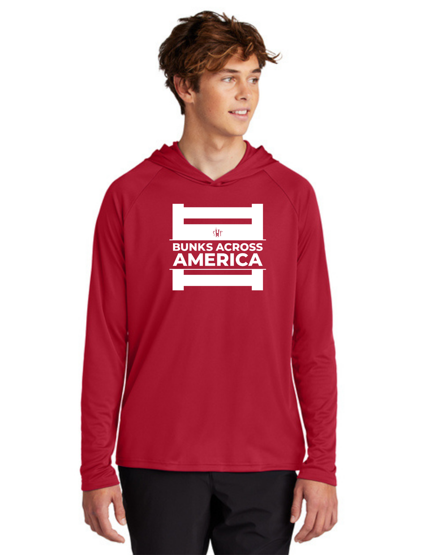 BAA 2025 - ADULT'S Hooded Performance Pullover - "Official BAA Logo" (RED)