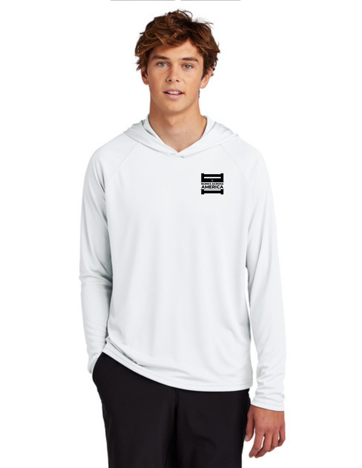 BAA 2025 - ADULT'S Hooded Performance Pullover - "Official BAA Logo" (WHITE)