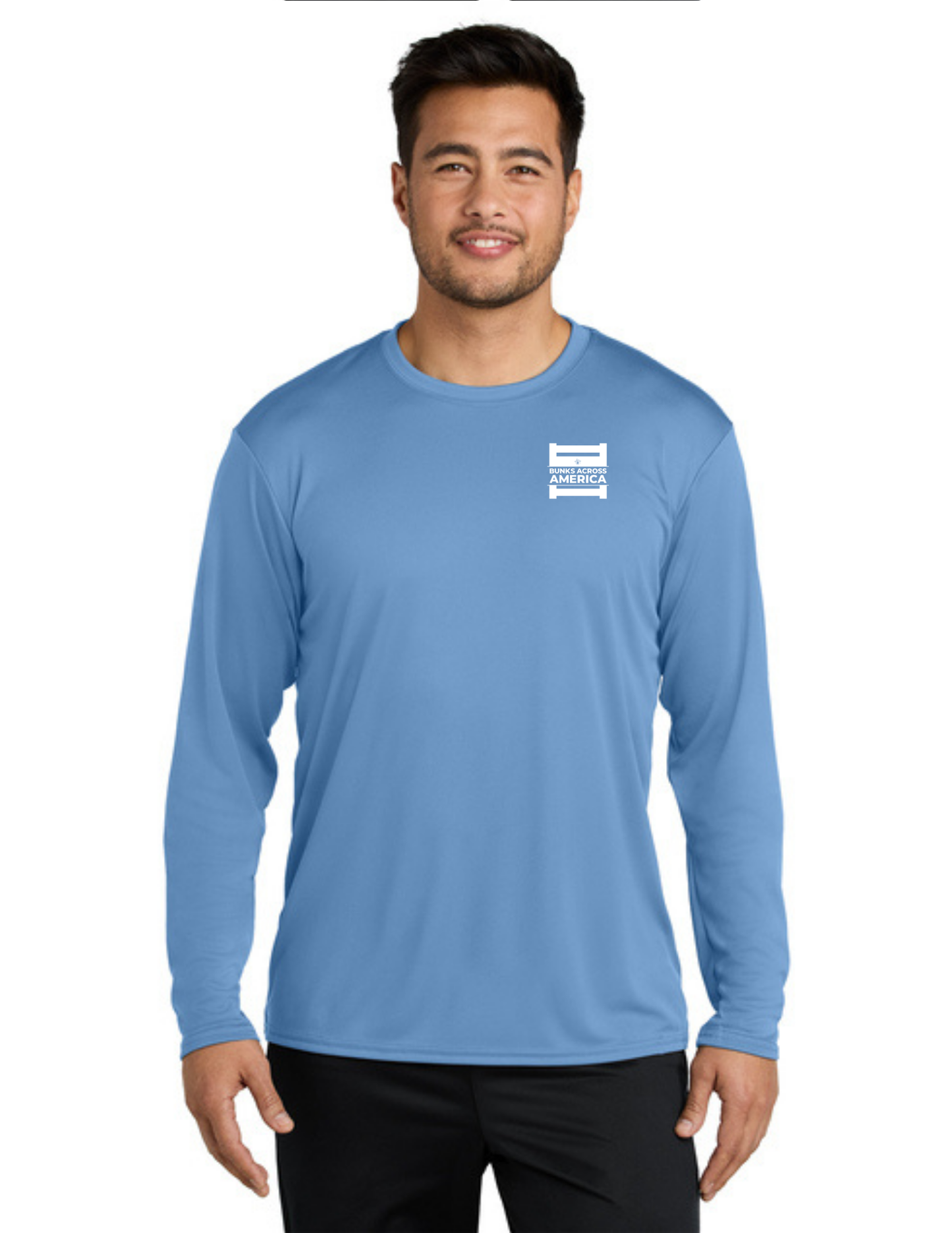 BAA 2025 - ADULT'S Long Sleeve Performance UV Shirt - "Official BAA Logo" (CAROLINA BLUE)