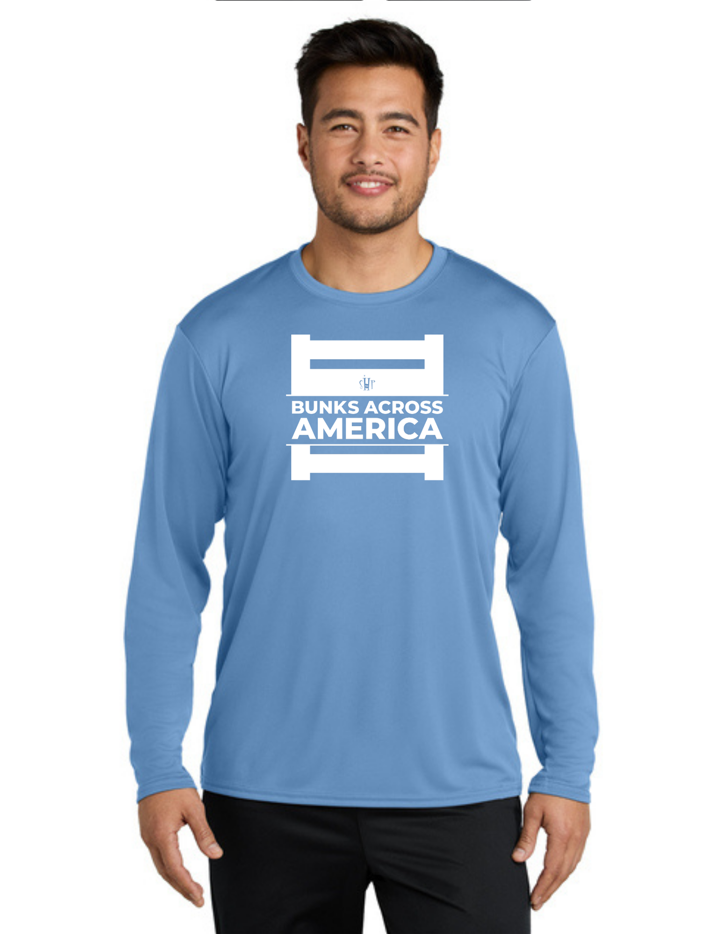 BAA 2025 - ADULT'S Long Sleeve Performance UV Shirt - "Official BAA Logo" (CAROLINA BLUE)