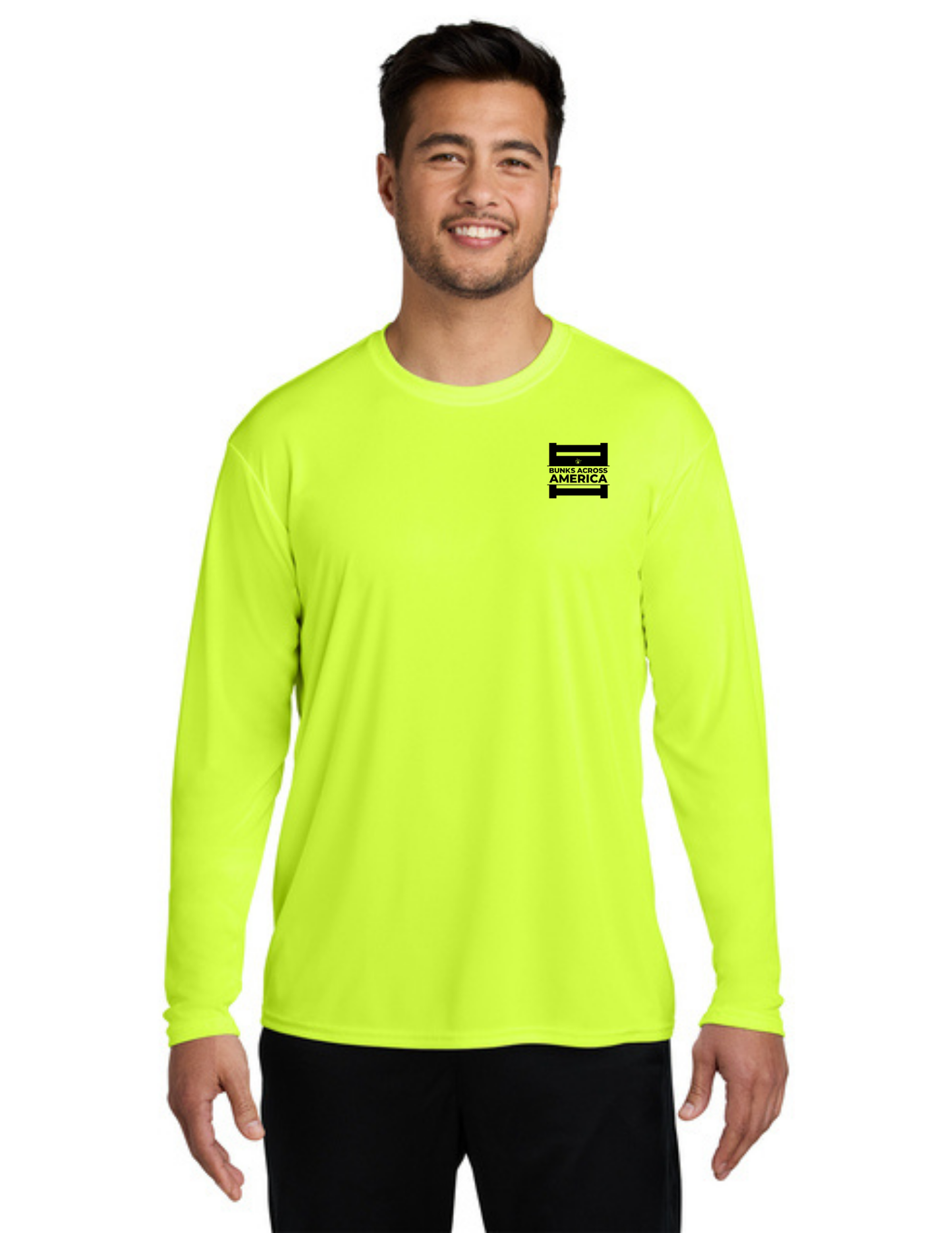 BAA 2025 - ADULT'S Long Sleeve Performance UV Shirt - "Official BAA Logo" (NEON YELLOW)