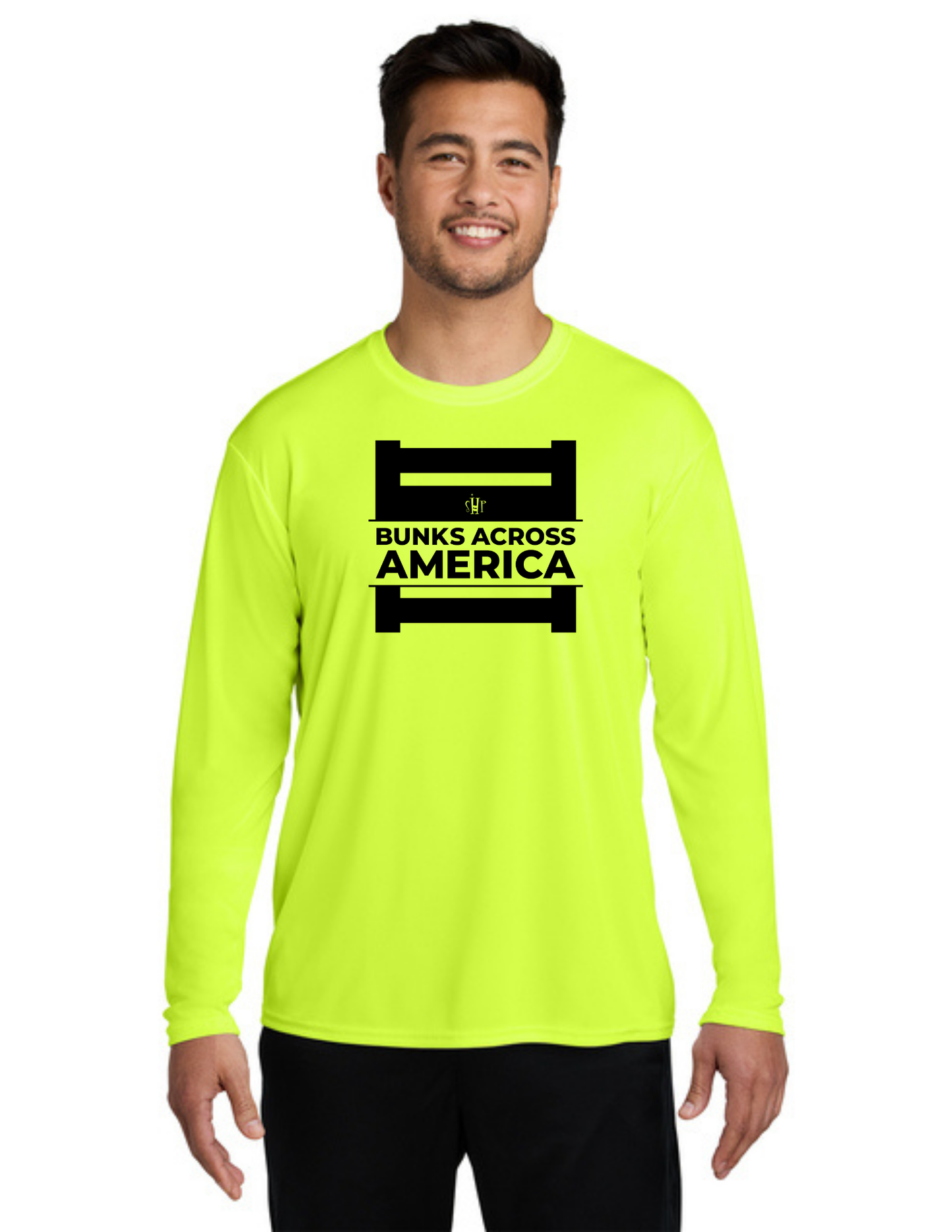 BAA 2025 - ADULT'S Long Sleeve Performance UV Shirt - "Official BAA Logo" (NEON YELLOW)