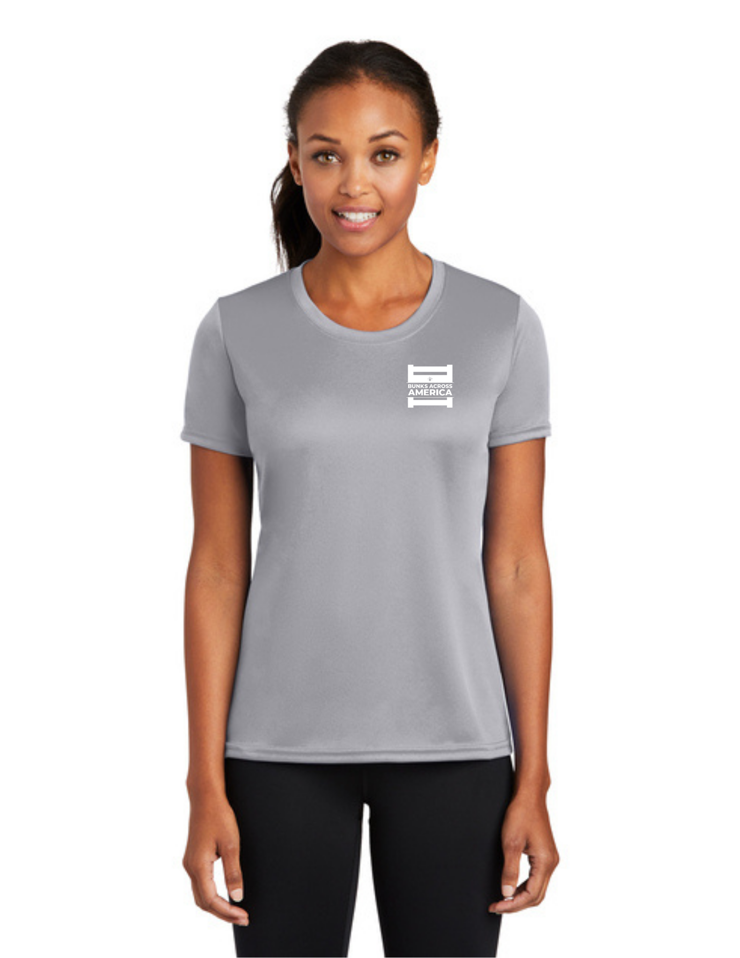 BAA 2025 - WOMEN'S Performance UV Short Sleeve - "Official BAA Logo" (SILVER)