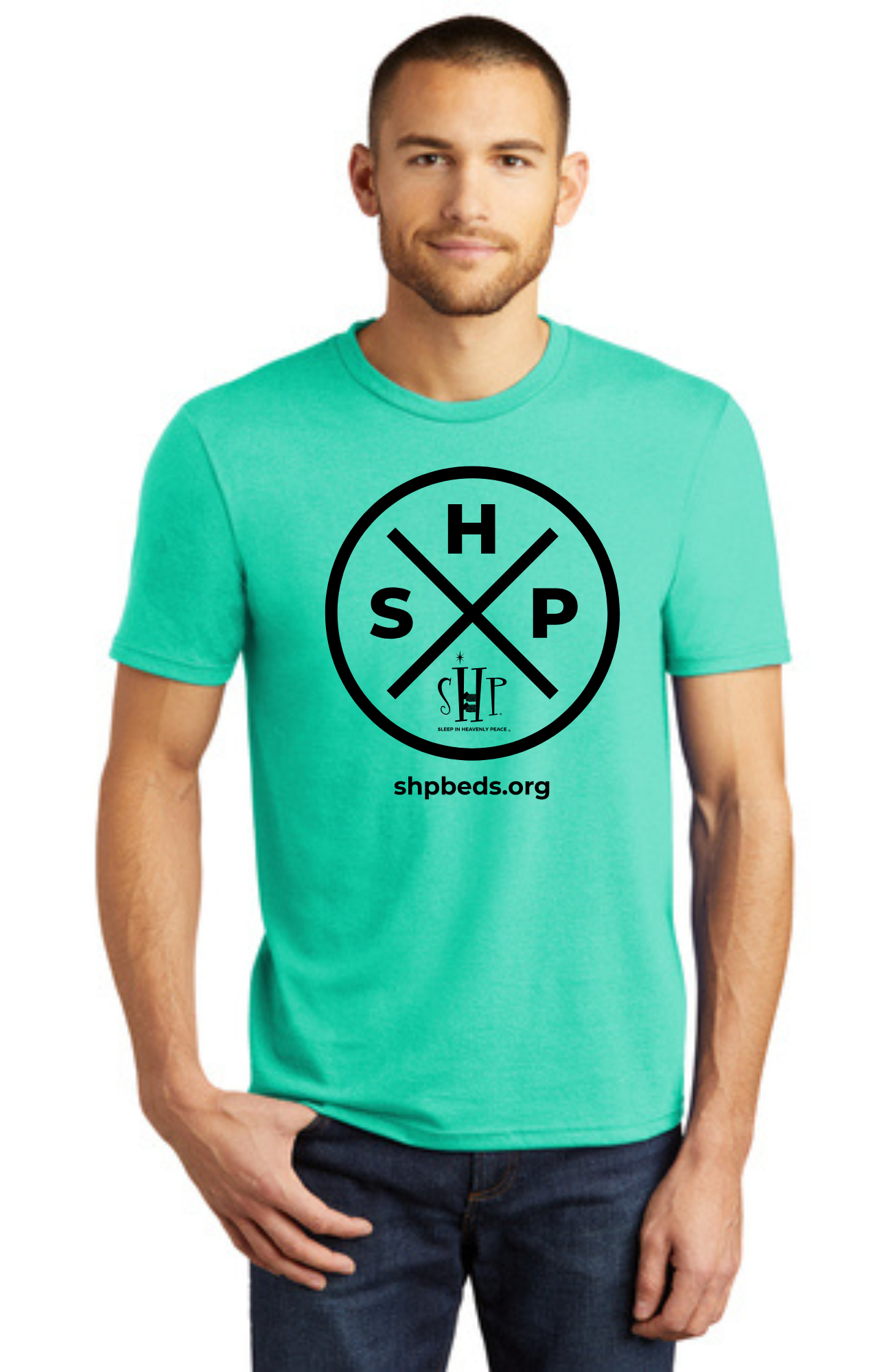 LEGACY - Short Sleeve (AQUA HEATHER) - “SLEEP CIRCLE” LOGO