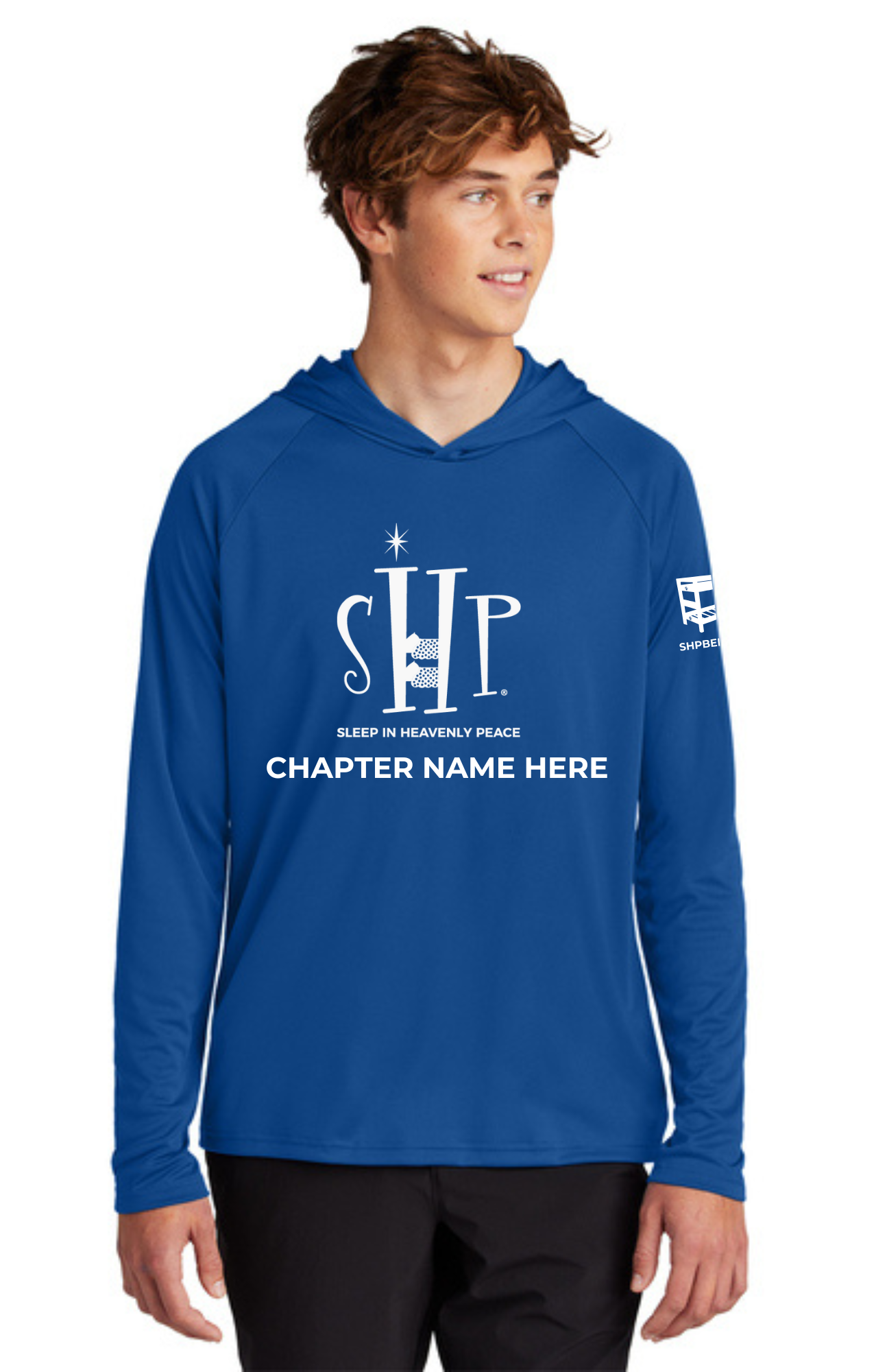 Chapter - ADULT UV Hooded Performance Pullover (TRUE ROYAL) - "CHAPTER NAME"