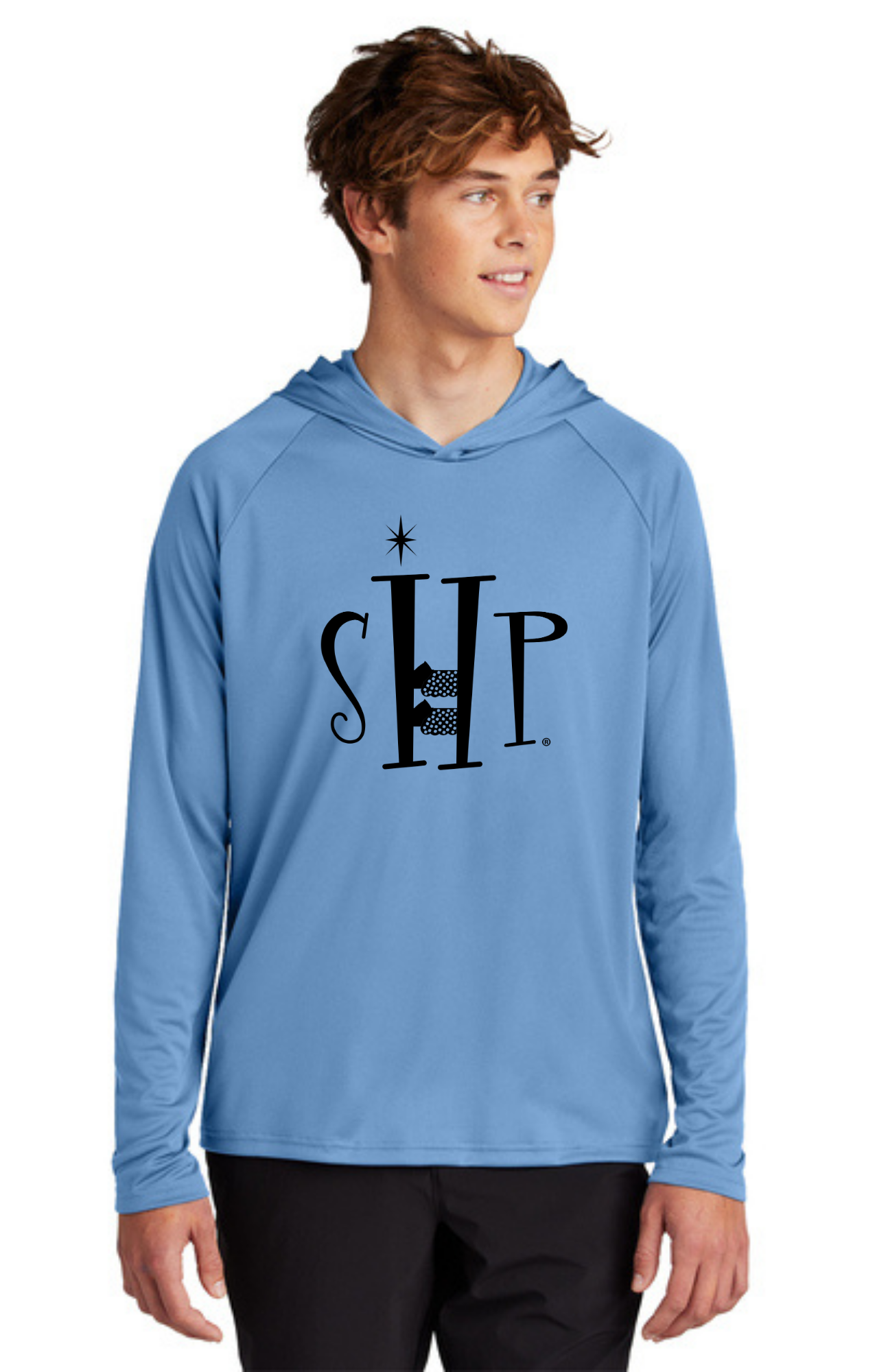 Hooded Performance UV Pullover (CAROLINA BLUE) - "SHP" LOGO