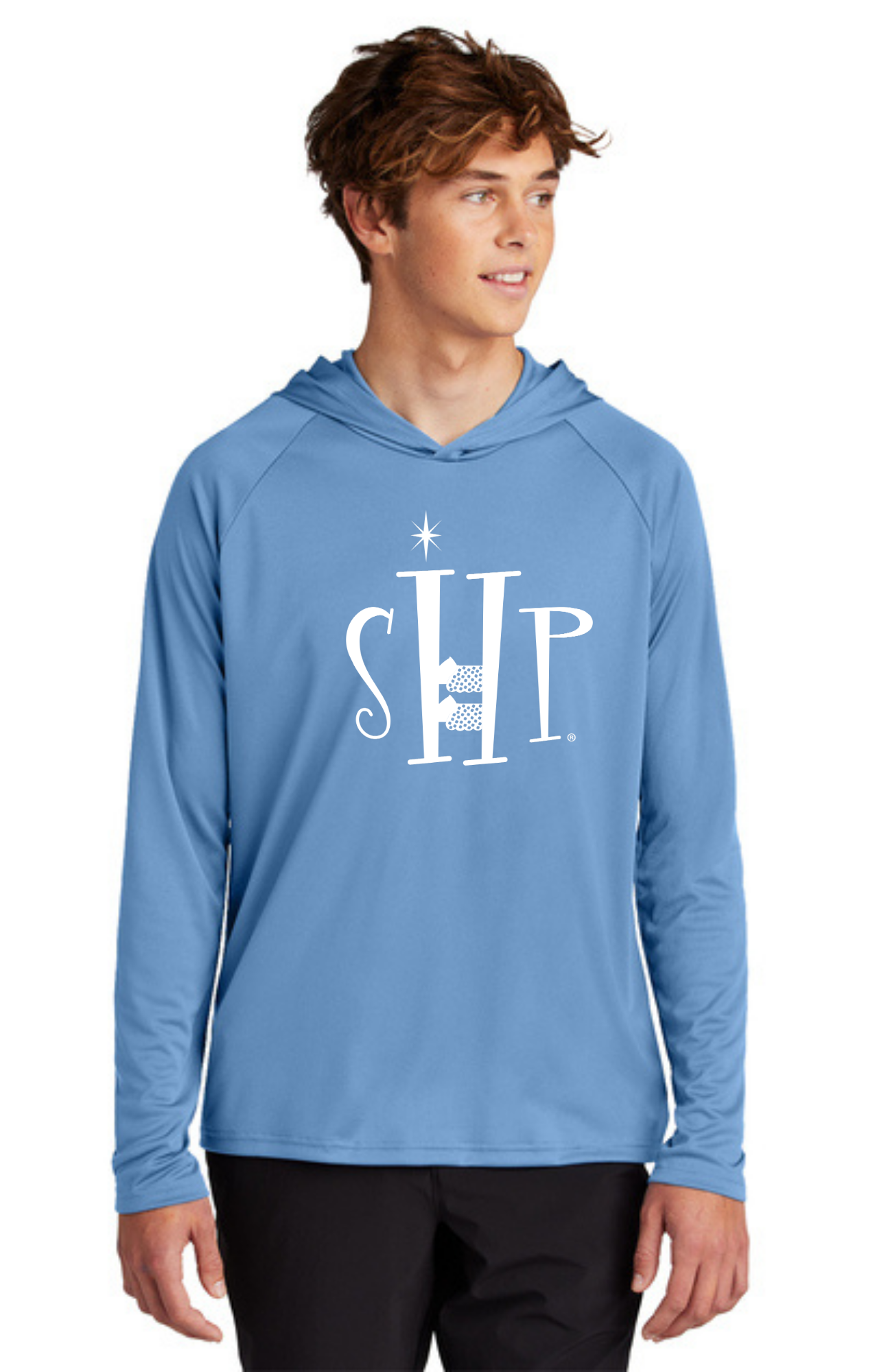 Hooded Performance UV Pullover (CAROLINA BLUE) - "SHP" LOGO