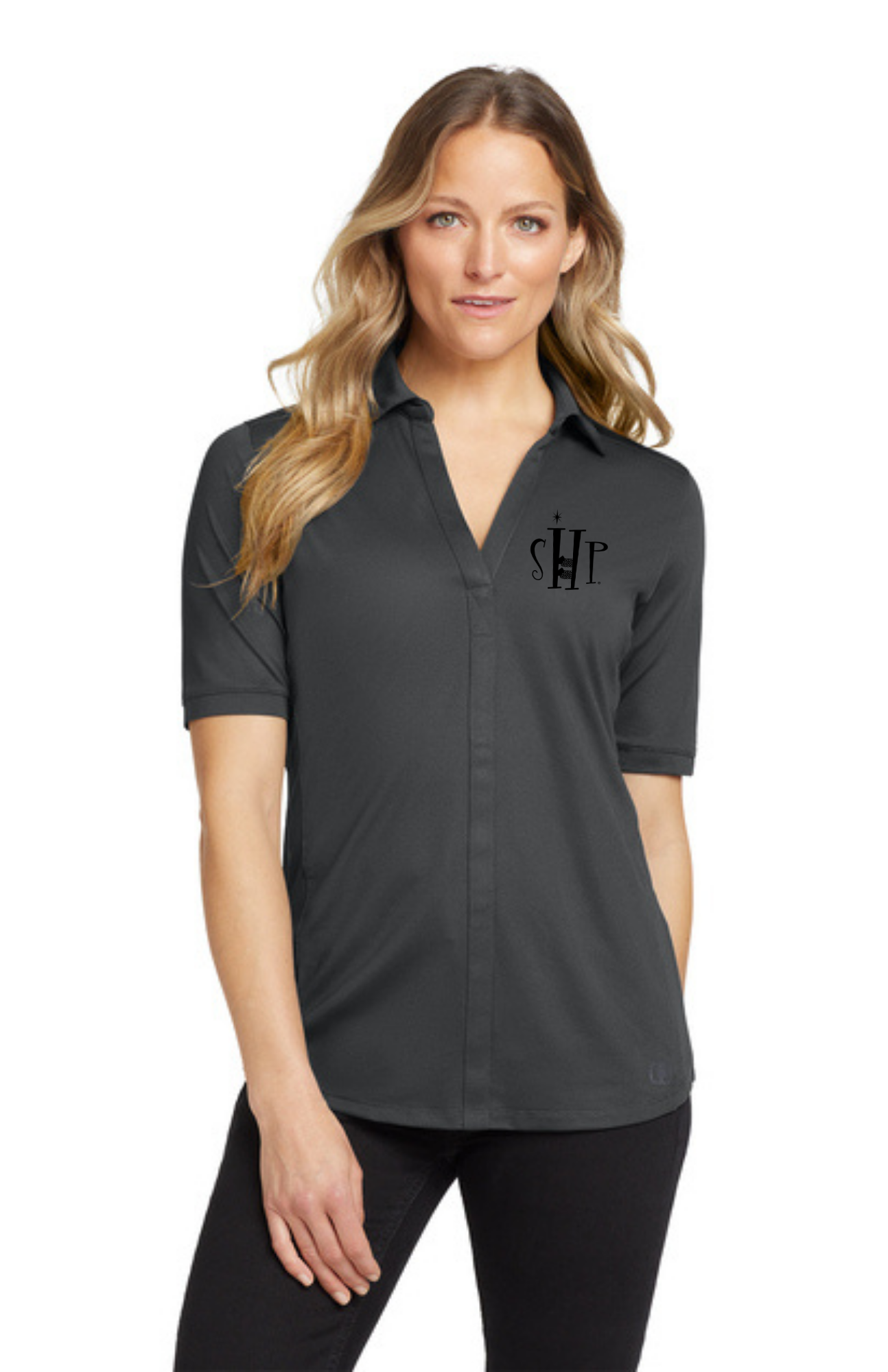 OGIO WOMEN'S Performance Polo w/ Embroidery (DIESEL GREY) - "SHP" LOGO