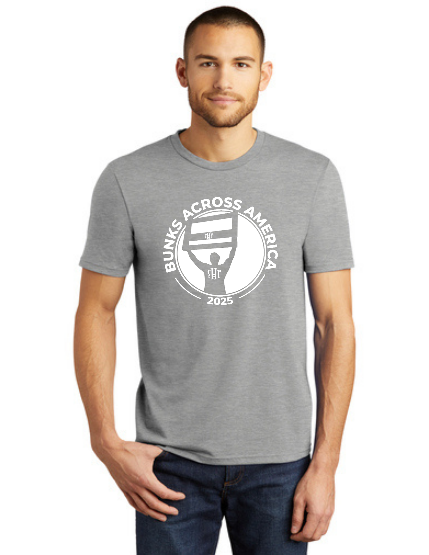 BAA 2025 - ADULT Short Sleeve - "Headboard Logo" (HEATHER GREY)