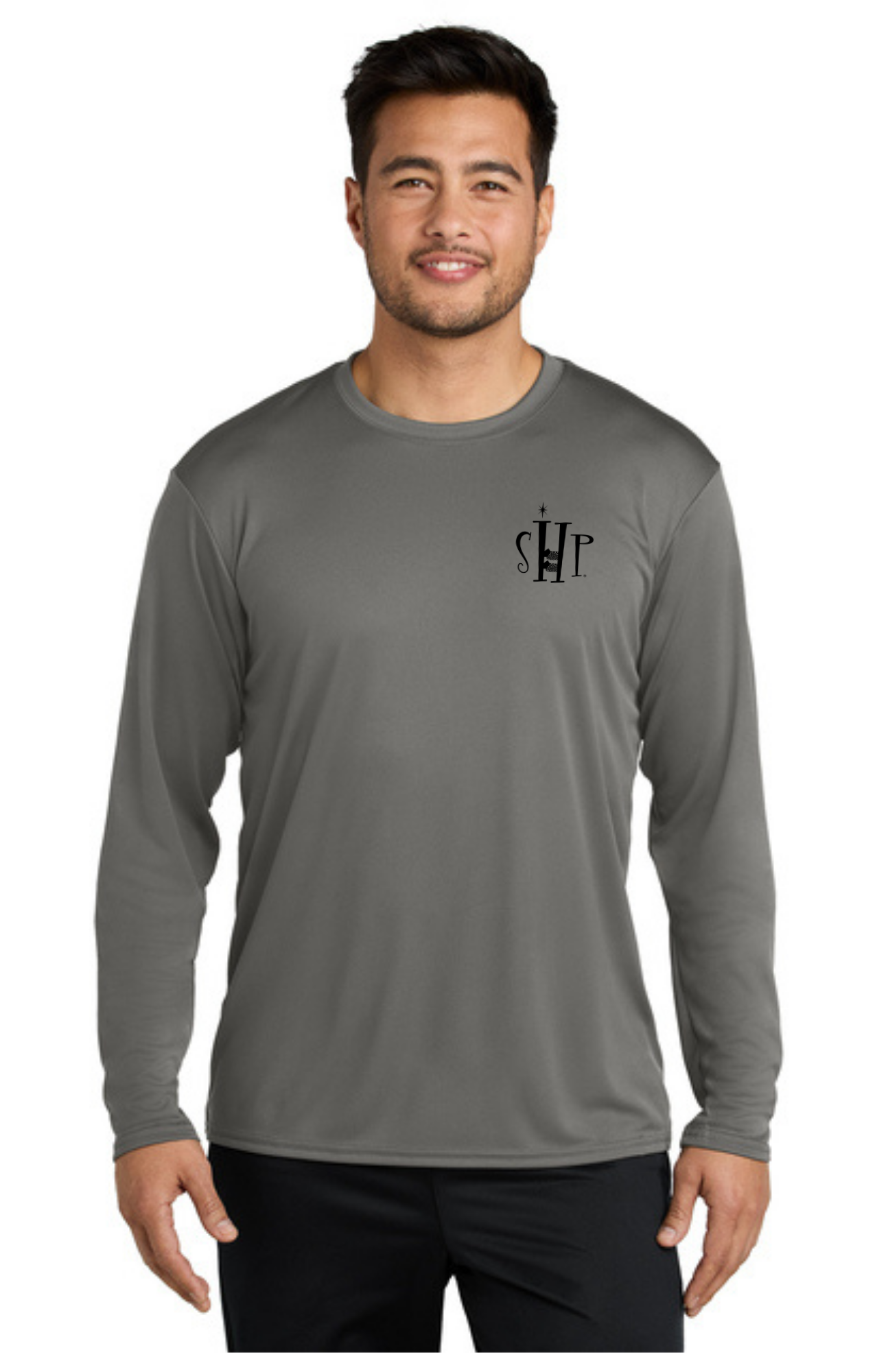 Long Sleeve Performance UV Shirt (GREY CONCRETE) - "SHP" LOGO