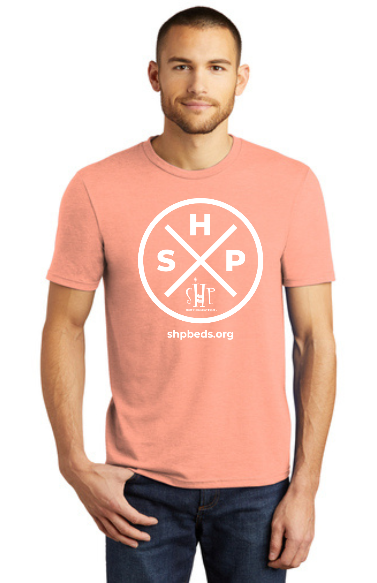 LEGACY - Short Sleeve (HEATHERED DUSTY PEACH) - “SLEEP CIRCLE” LOGO