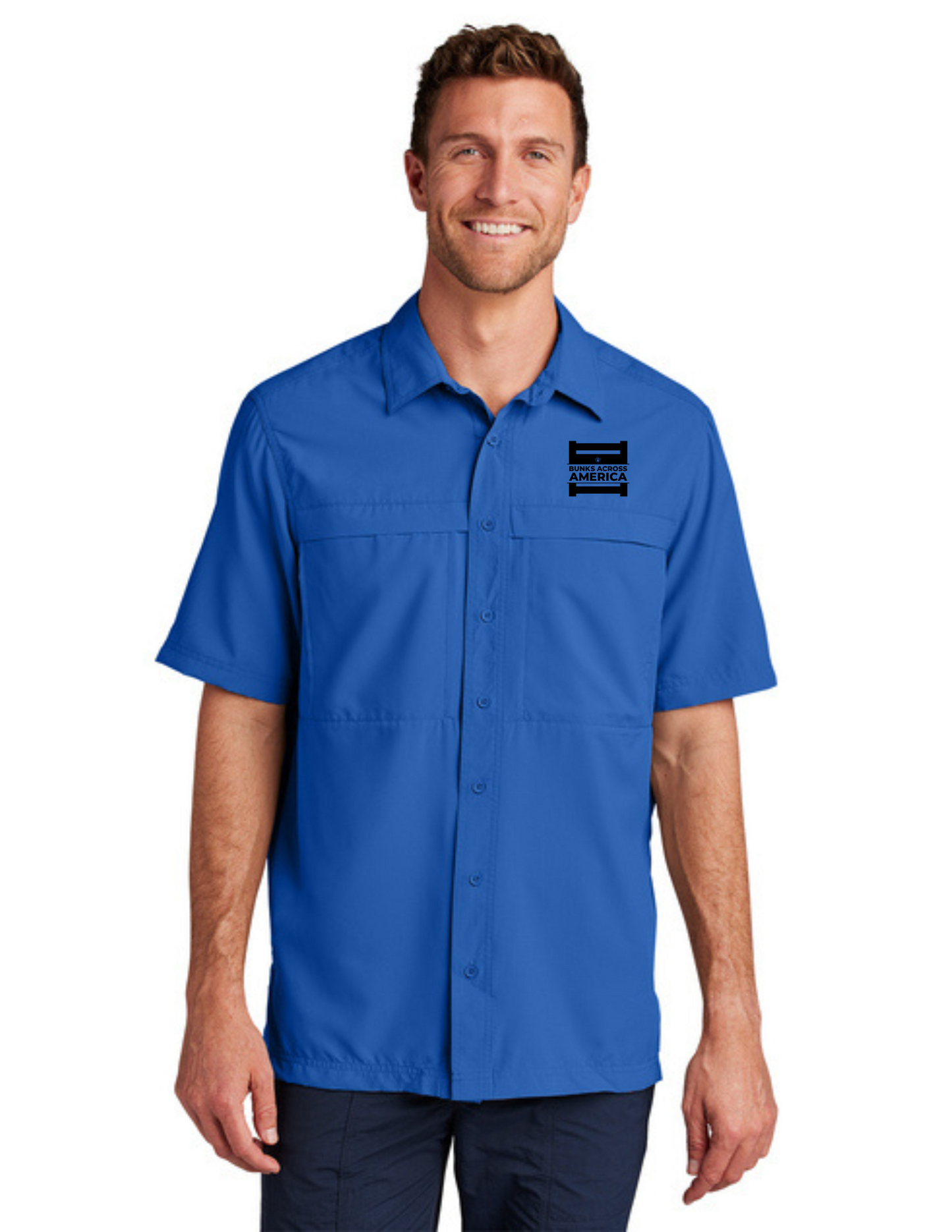 BAA 2025 - MEN'S UV Daybreak Shirt w/ Embroidery - "Official BAA Logo" (TRUE ROYAL)