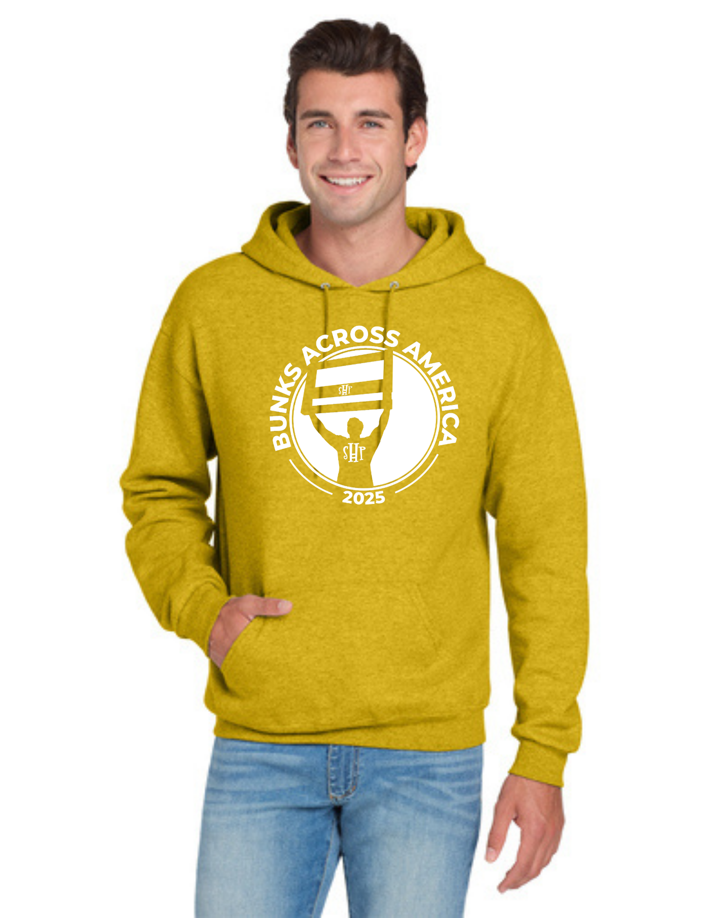 BAA 2025 - ADULT Hoodie - "Headboard Logo" (MUSTARD HEATHER)