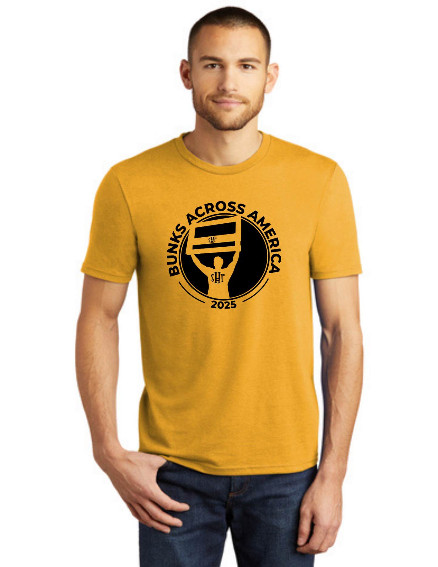 BAA 2025 - ADULT Short Sleeve - "Headboard Logo" (OCHRE YELLOW HEATHER)