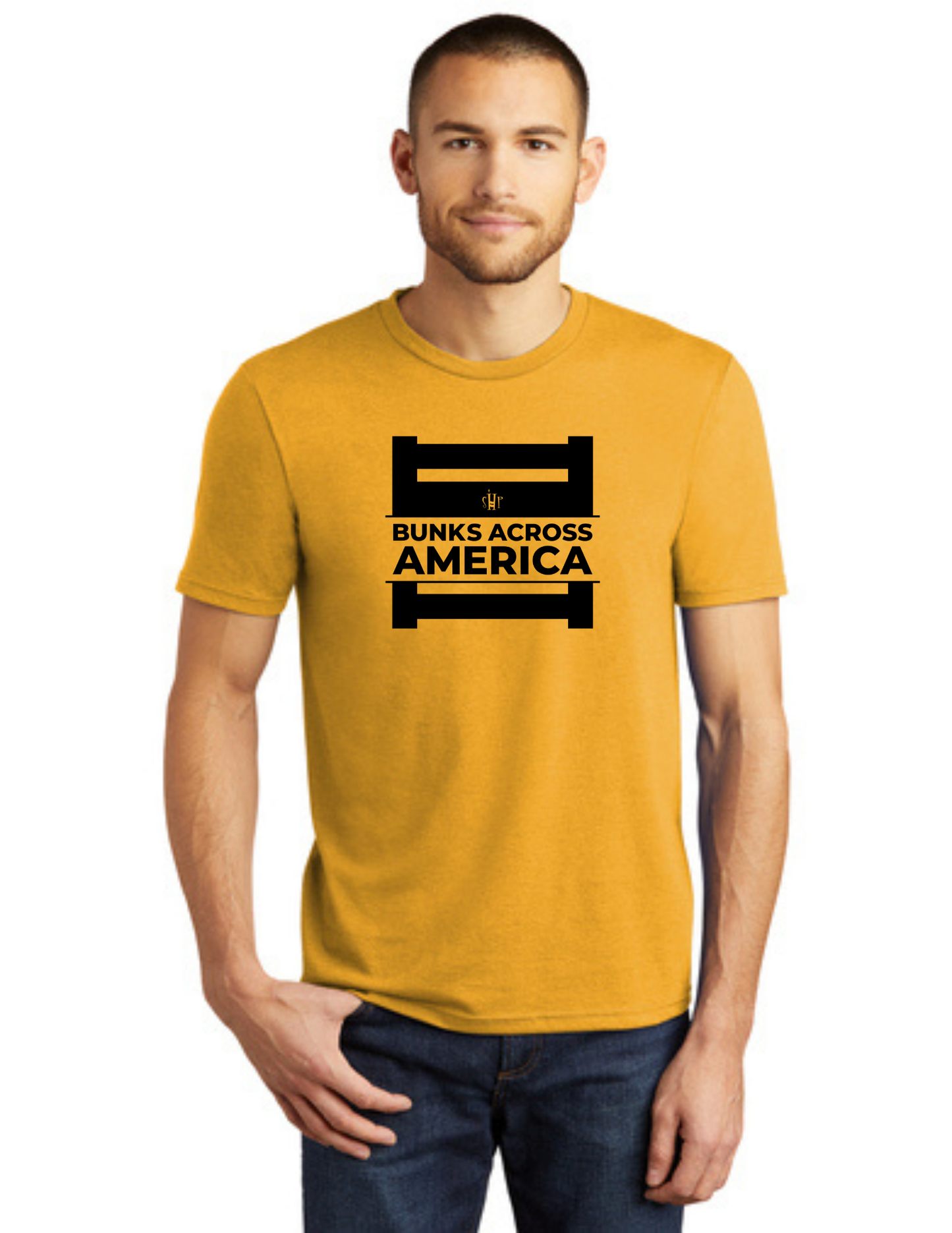 BAA 2025 - ADULT Short Sleeve - "Official BAA Logo" (OCHRE YELLOW HEATHER)