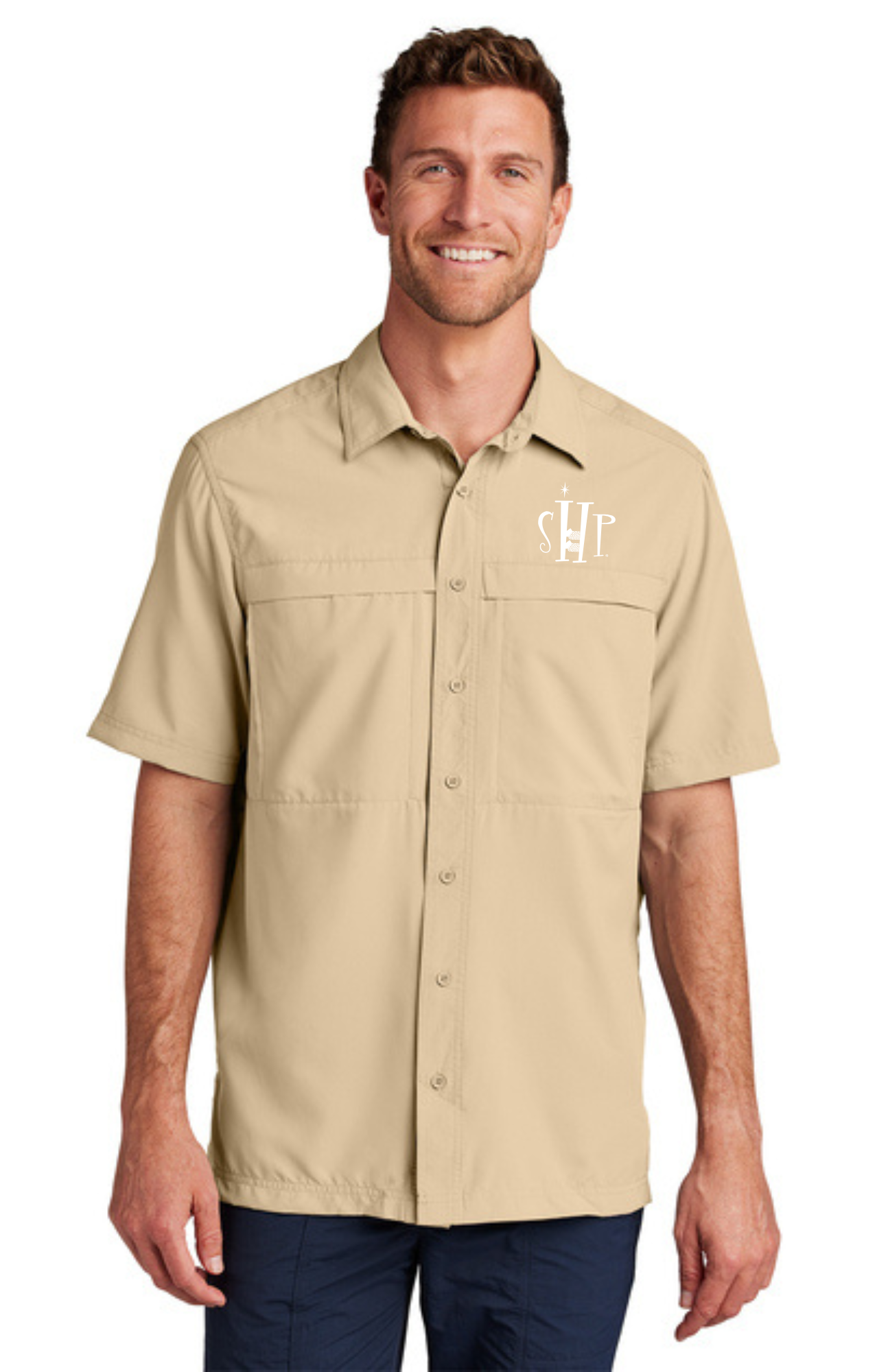 MEN'S UV Daybreak Shirt w/ Embroidery (OAT) - "SHP" LOGO
