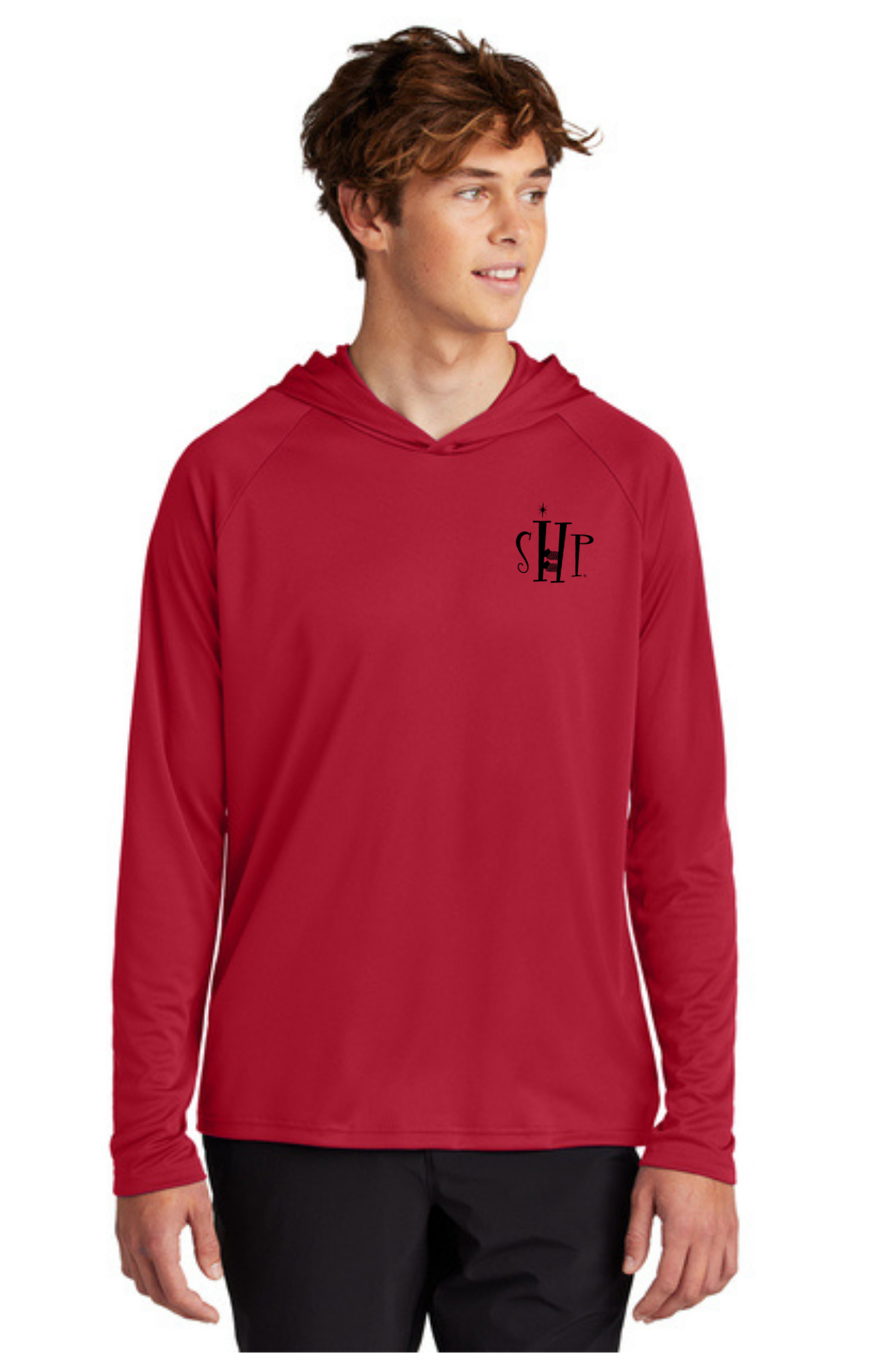 Hooded Performance UV Pullover (RED) - "SHP" LOGO