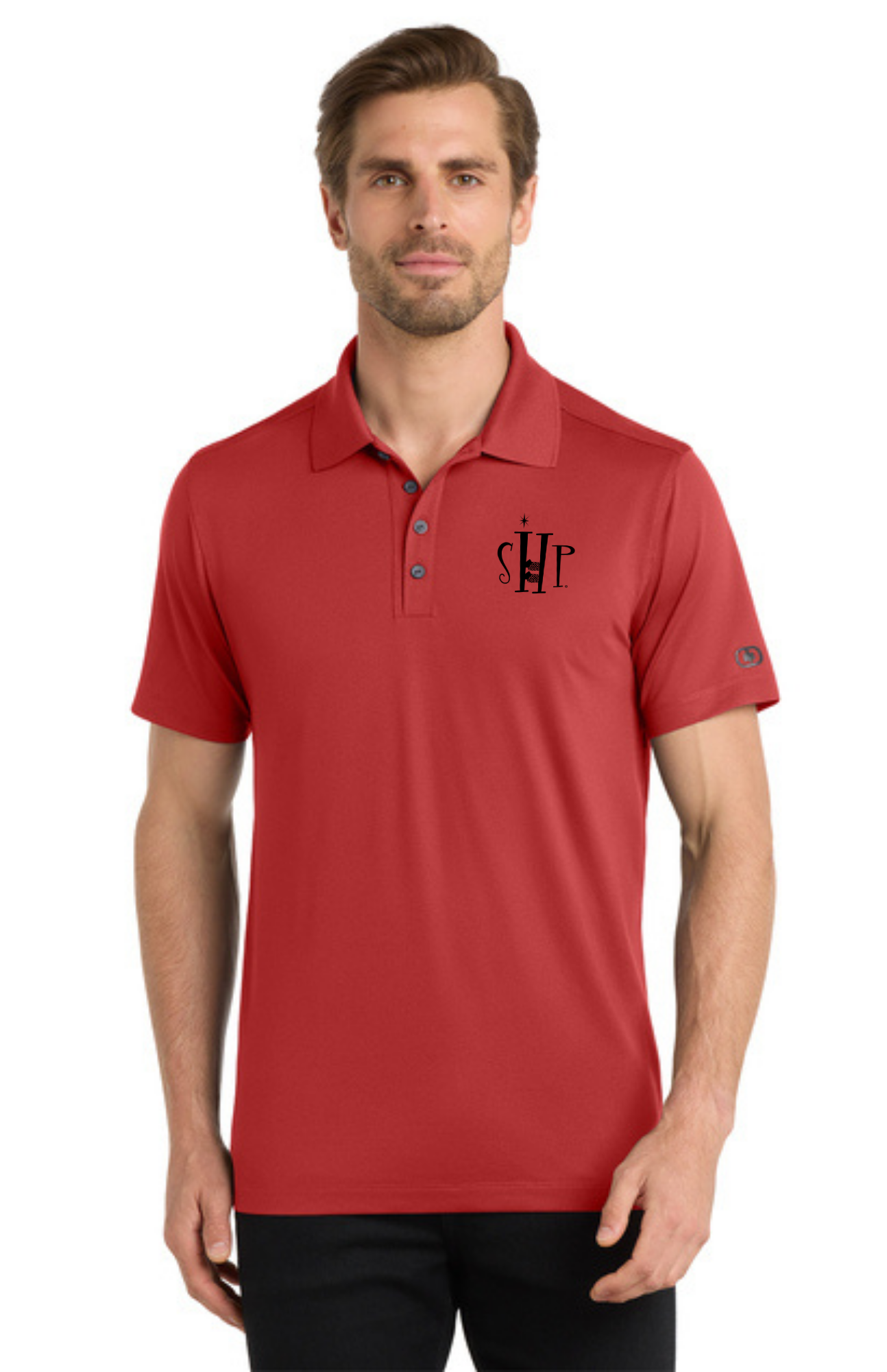 OGIO MEN'S Performance Polo w/ Embroidery (RIPPED RED) - "SHP" LOGO