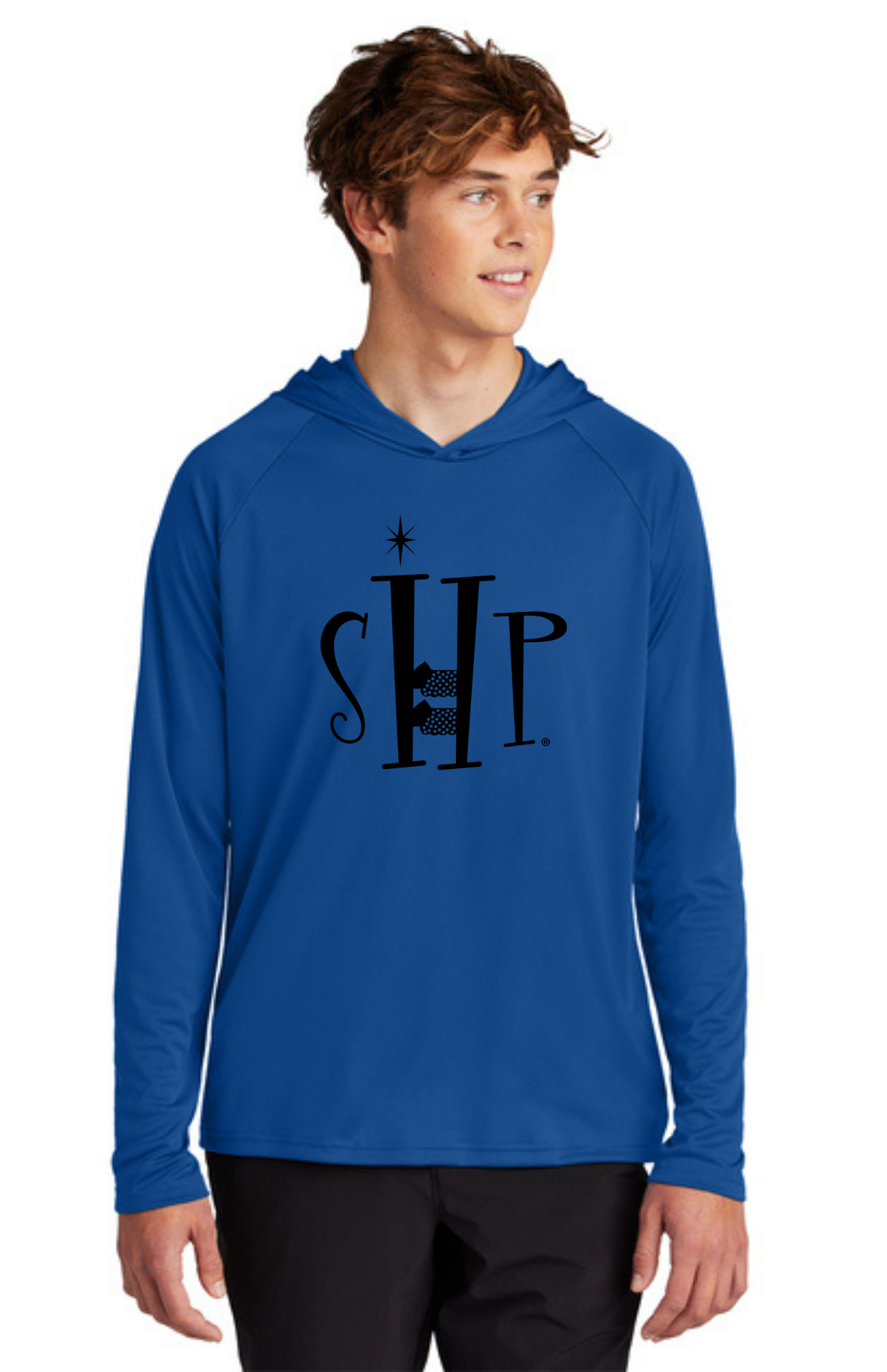 Hooded Performance UV Pullover (TRUE ROYAL) - "SHP" LOGO