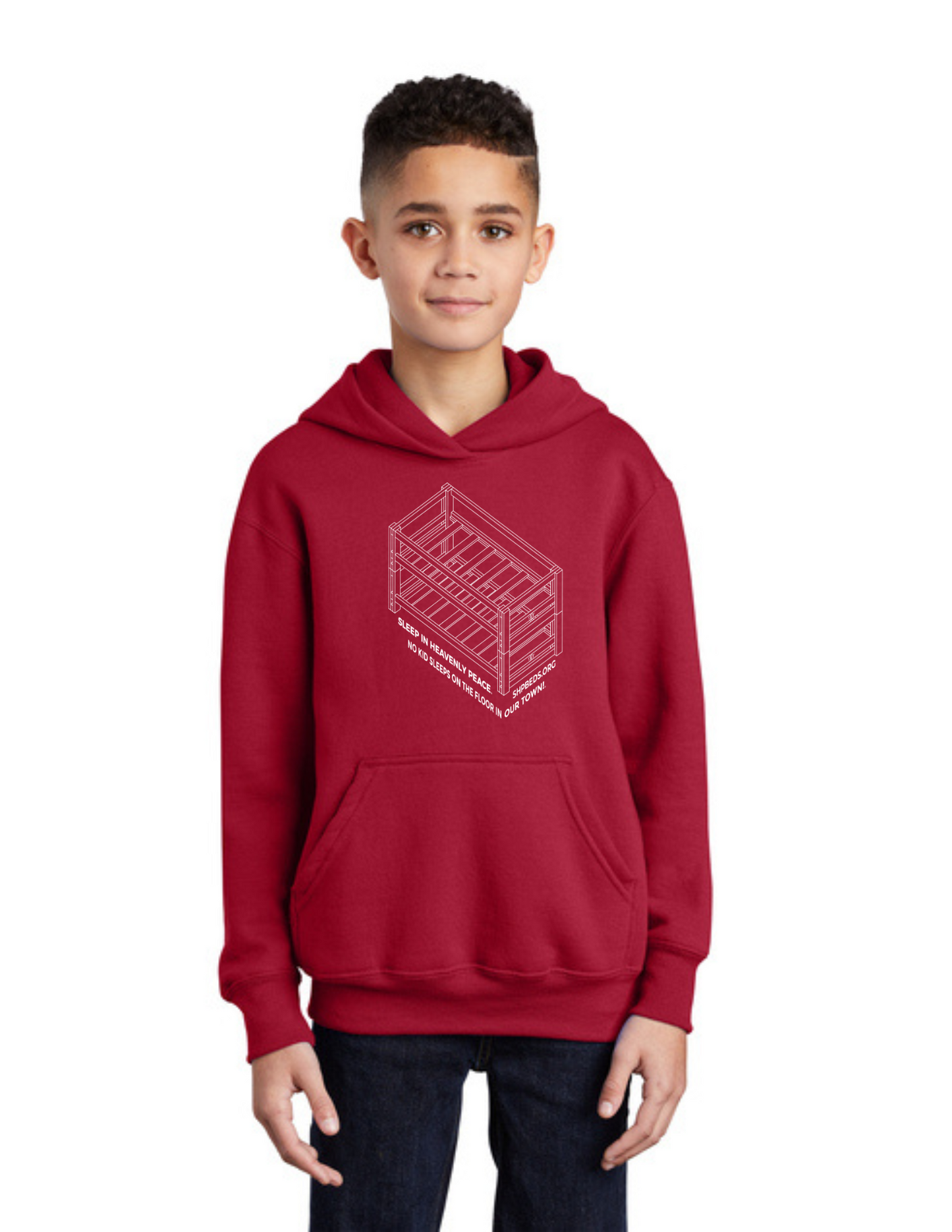 LEGACY - YOUTH Hoodie (RED) - “SHELDON” LOGO