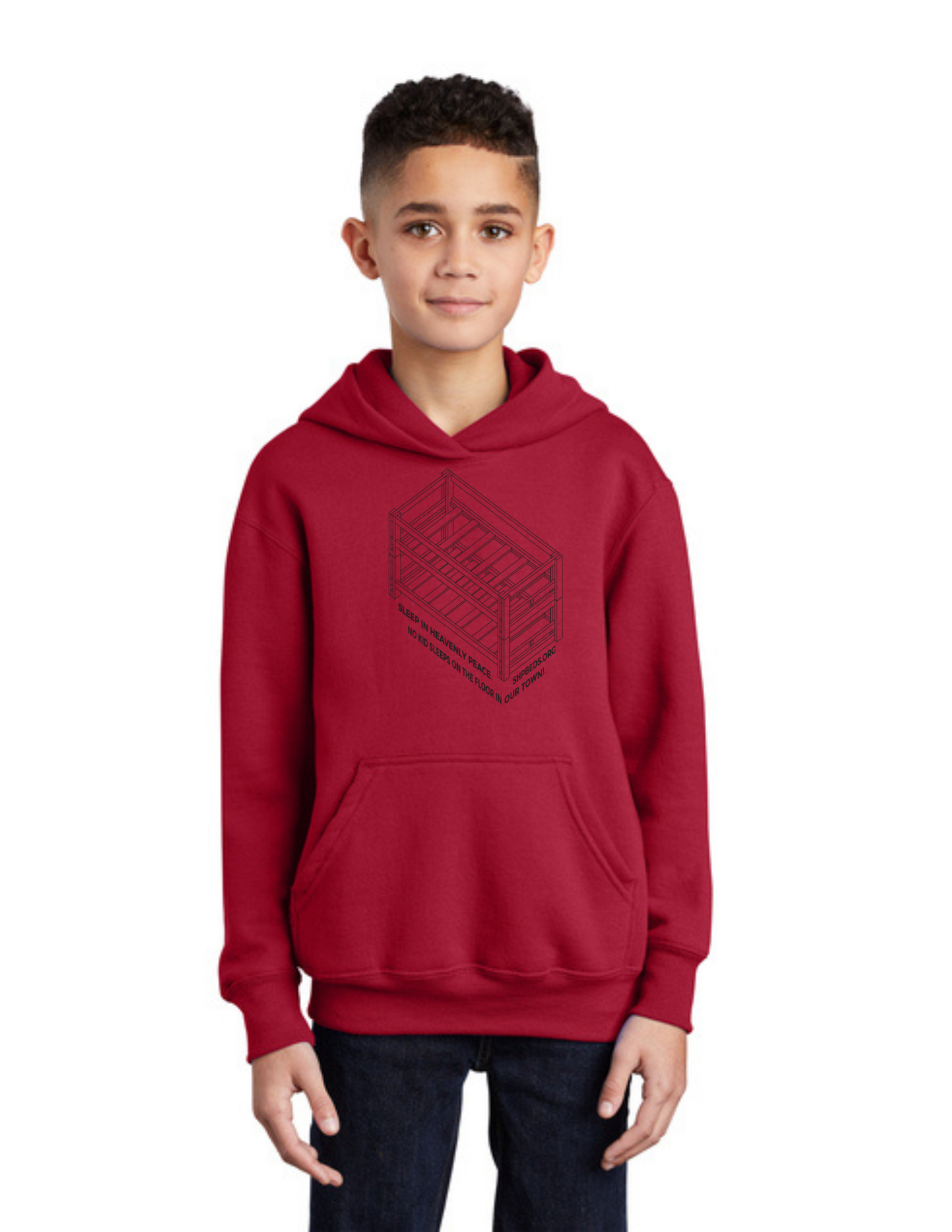 LEGACY - YOUTH Hoodie (RED) - “SHELDON” LOGO