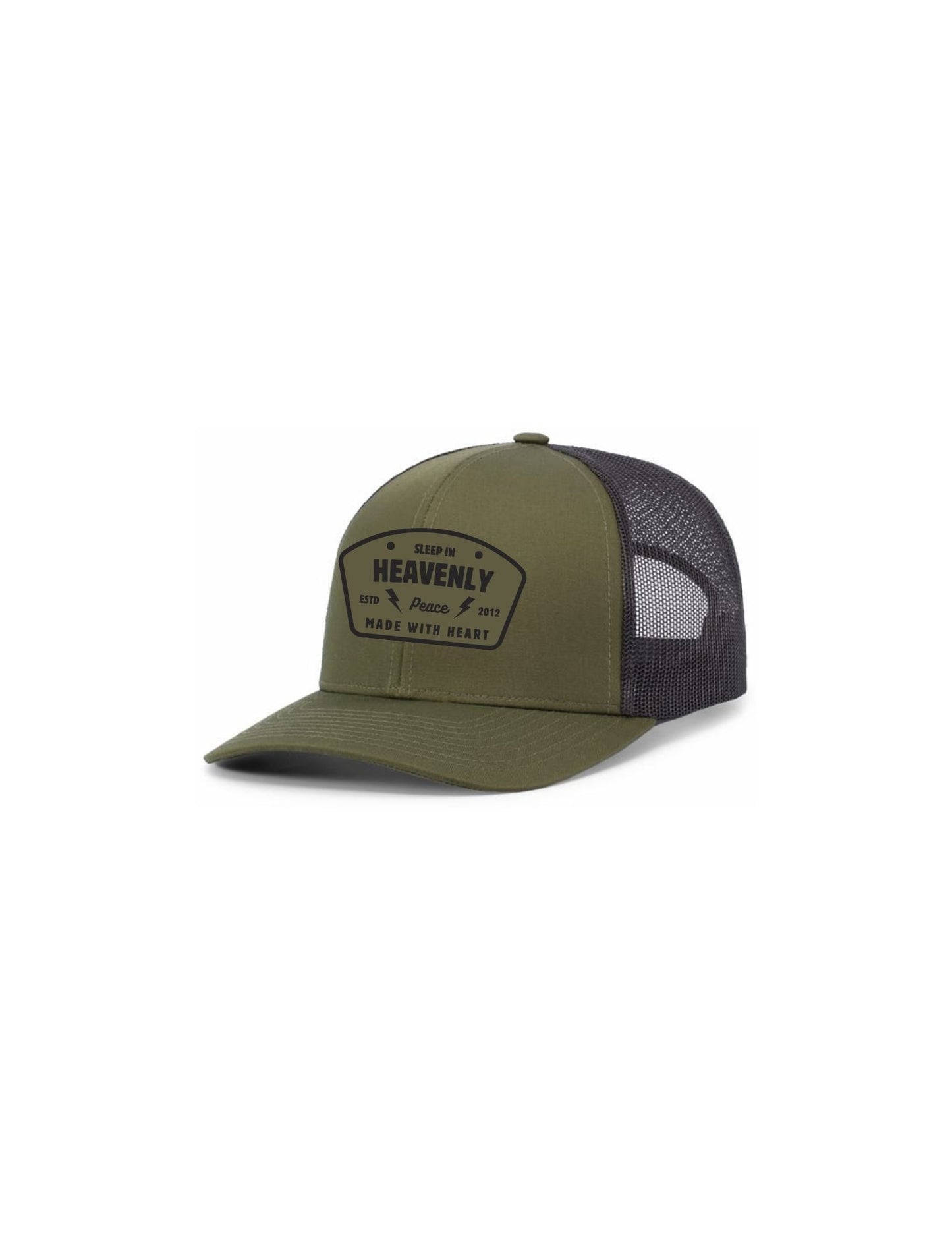 Graphic - Trucker SnapBack Hat w/ (BLACK) Embroidery - "MADE w/ HEART"